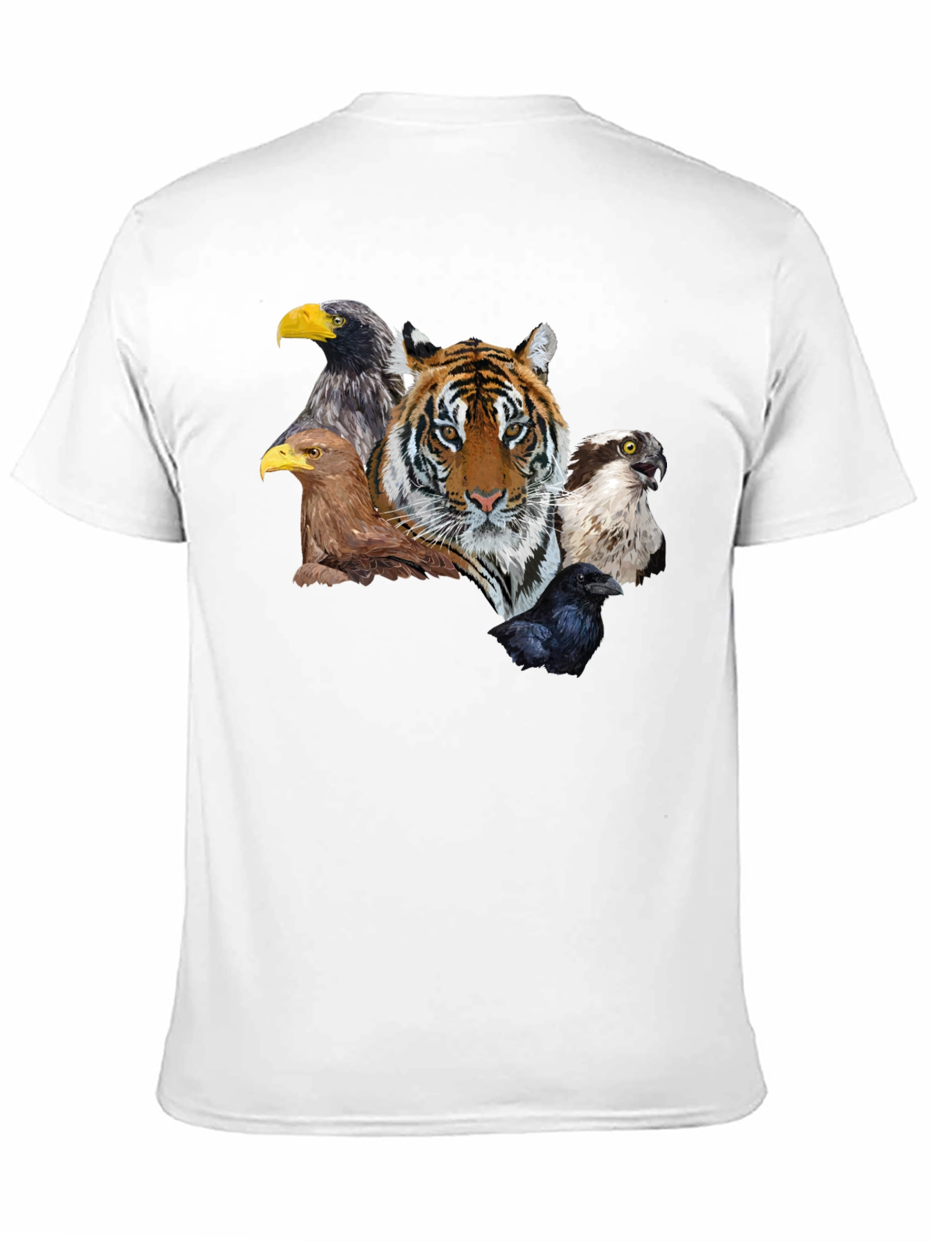 Tiger & Birds Graphic Tee - Wildlife Fusion