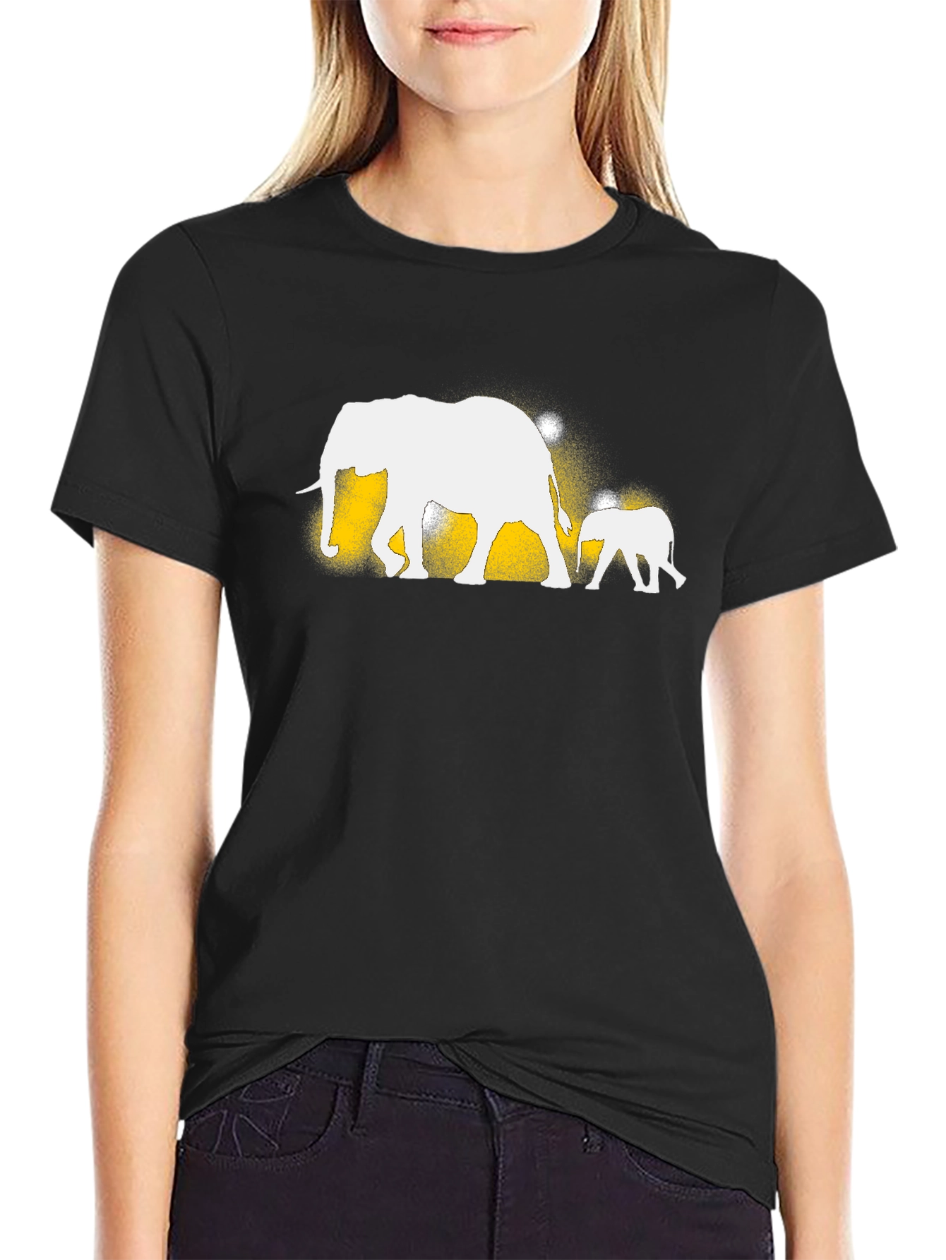 Elephant Family Black T-Shirt