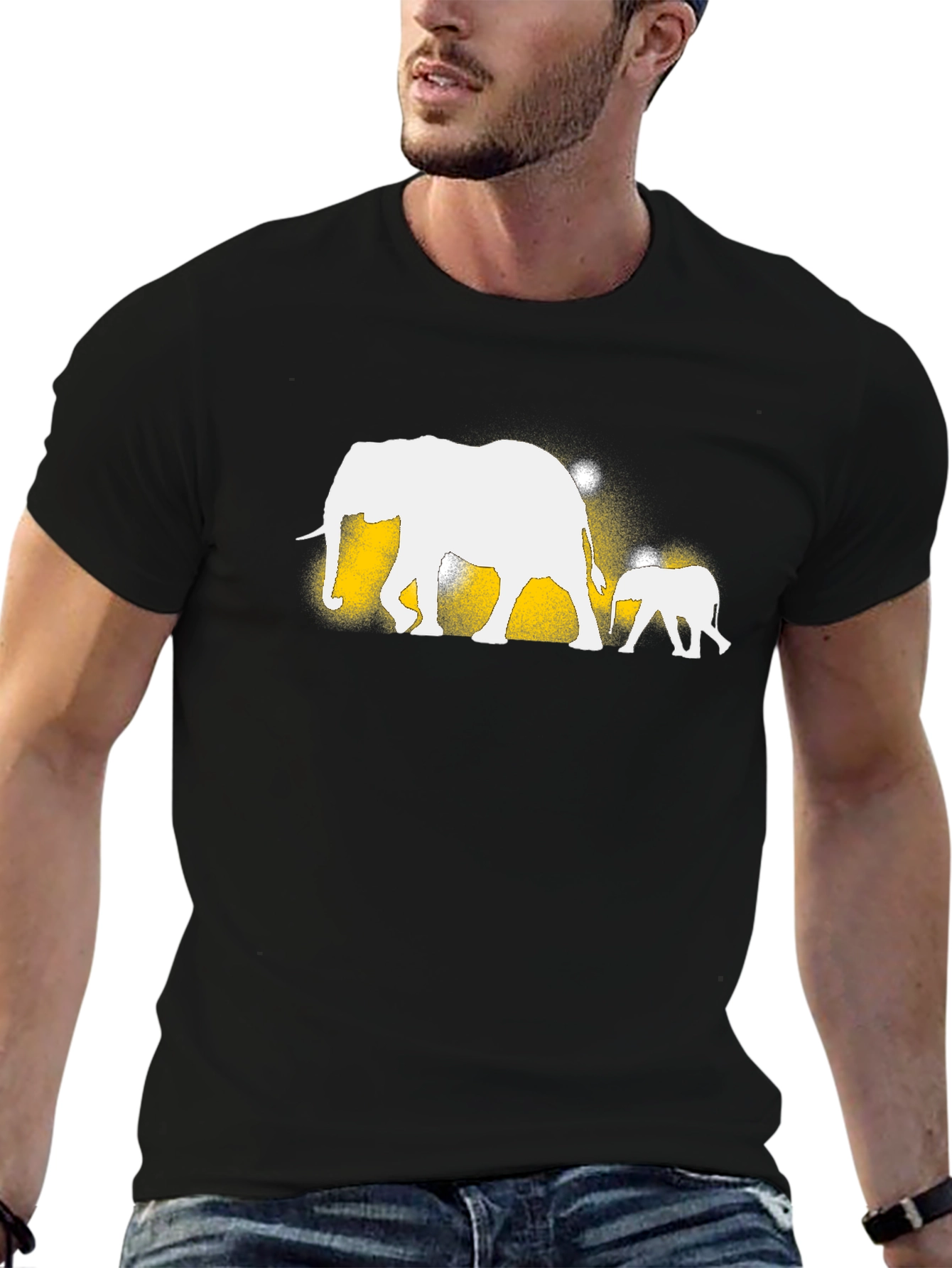Elephant Family Black T-Shirt