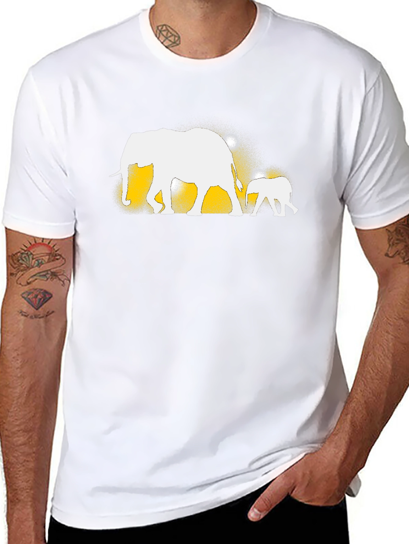 Elephant Family Black T-Shirt