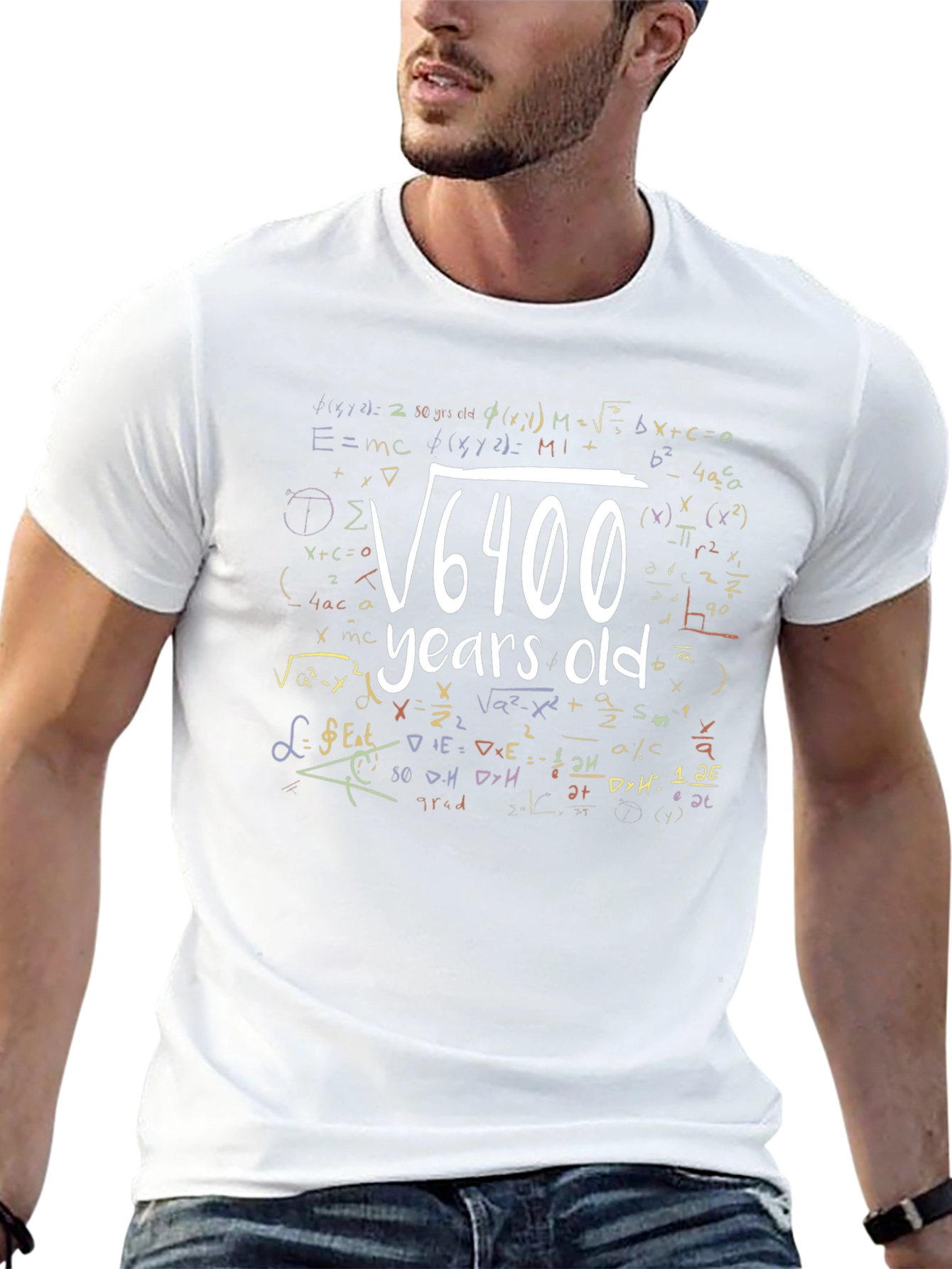 Funny Math 80th Birthday T-Shirt: Root of 6400 Years