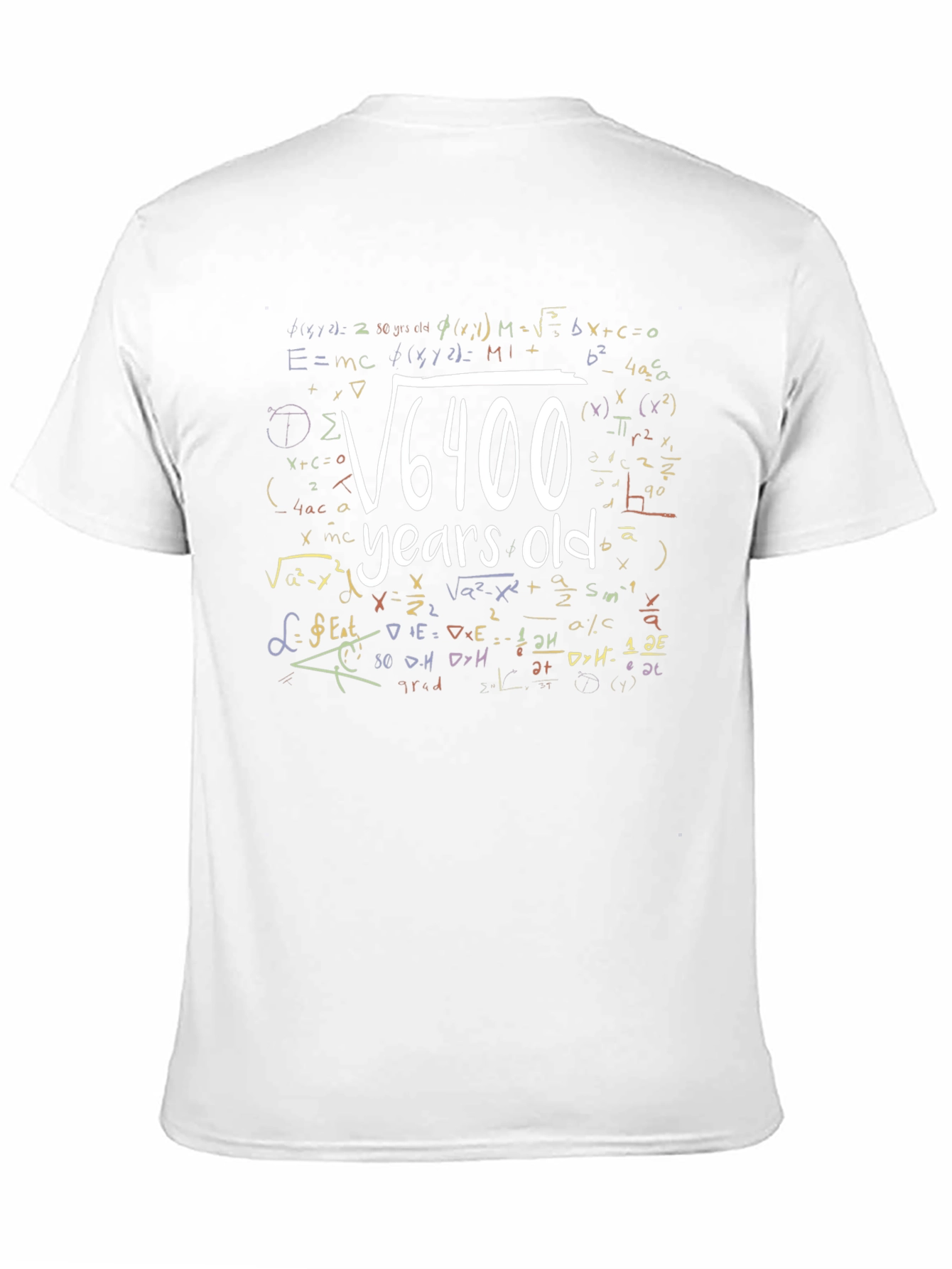 Funny Math 80th Birthday T-Shirt: Root of 6400 Years