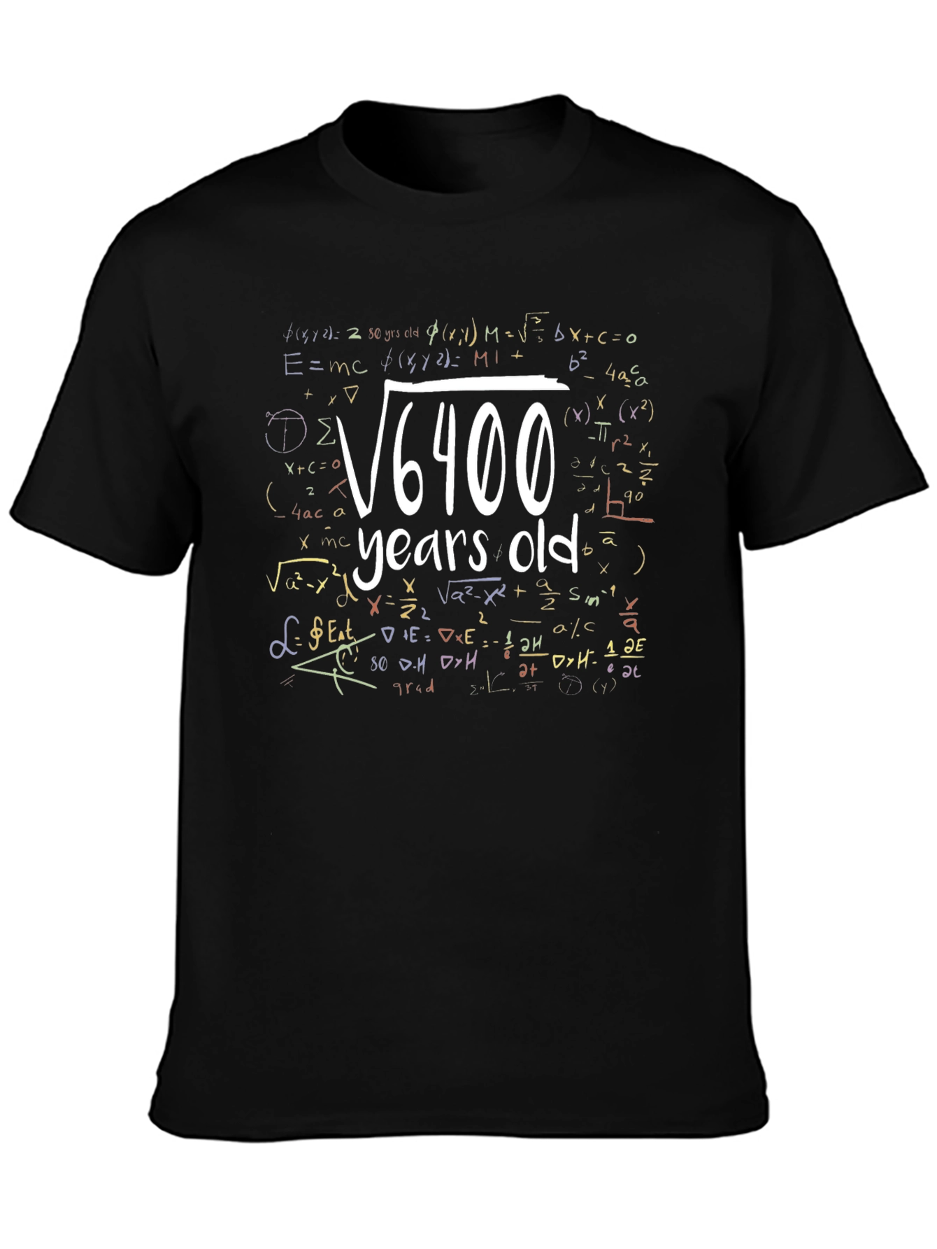 Funny Math 80th Birthday T-Shirt: Root of 6400 Years