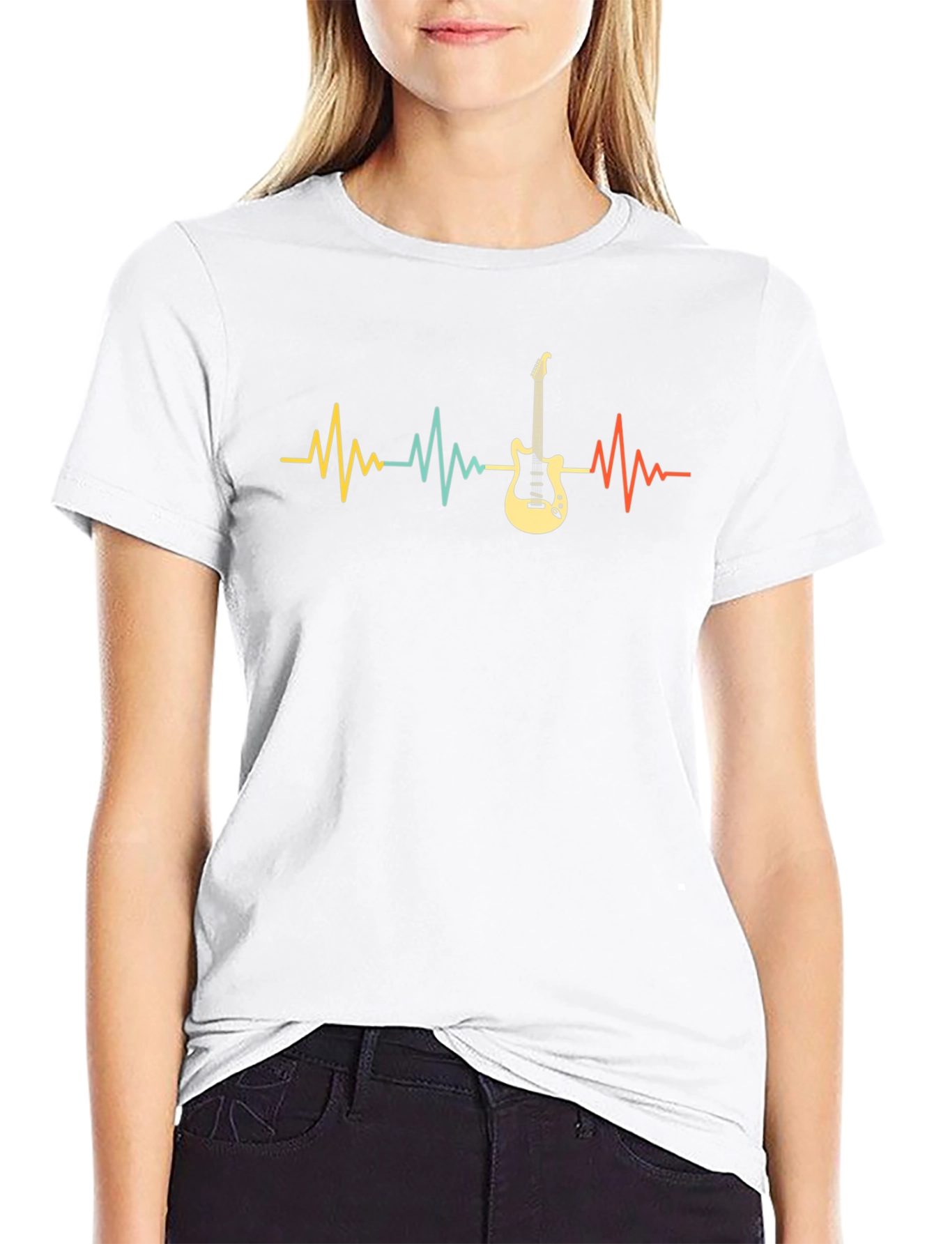 Guitar Heartbeat Graphic T-Shirt