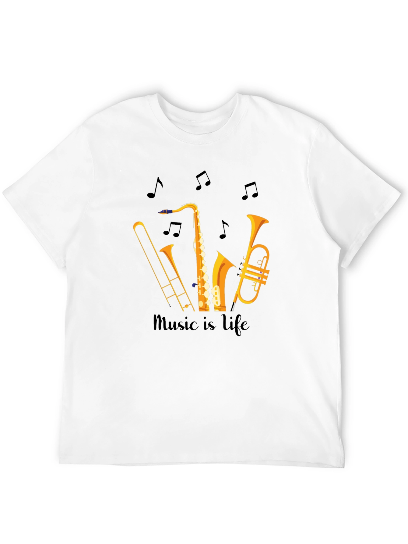 Music is Life Graphic Tee - Black Unisex T-Shirt