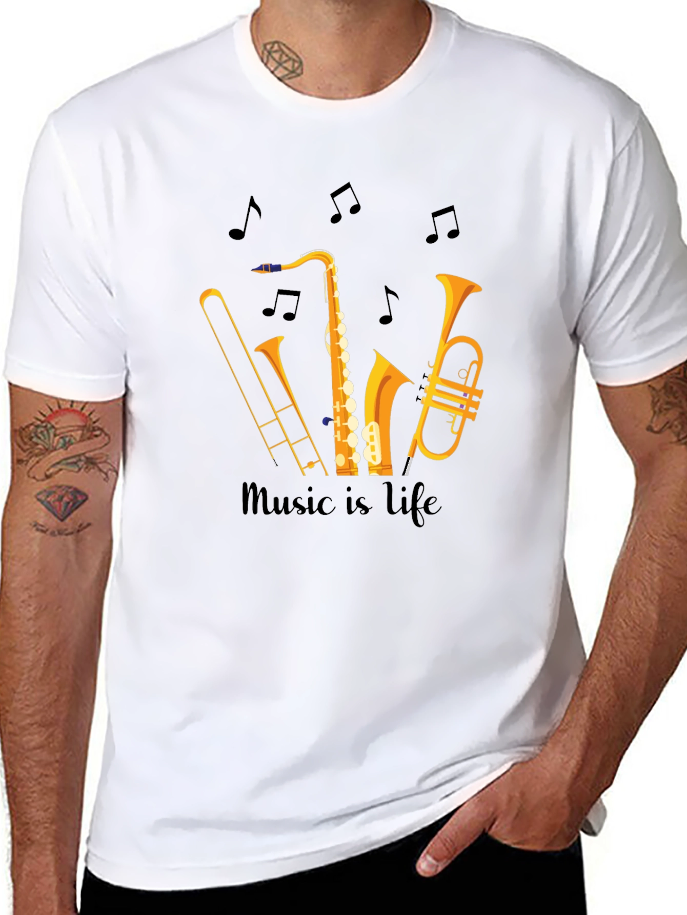 Music is Life Graphic Tee - Black Unisex T-Shirt