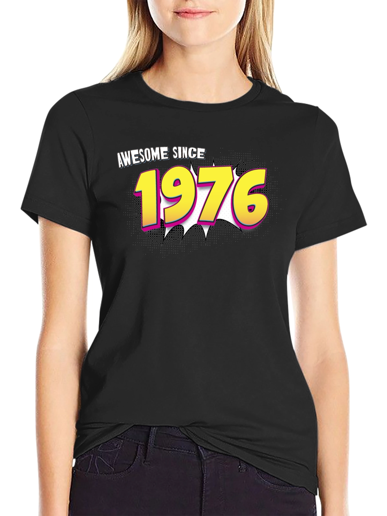 Awesome Since 1976 Black Graphic Tee