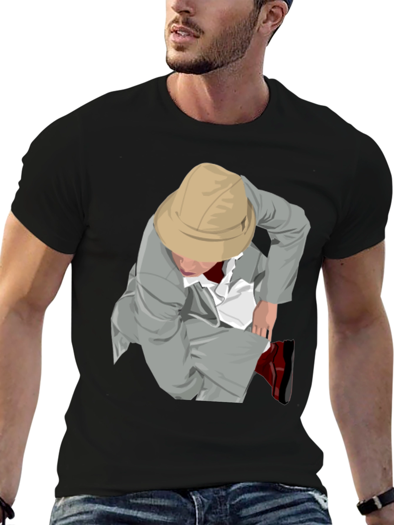 Illustrated Adventurer Graphic Tee - Black