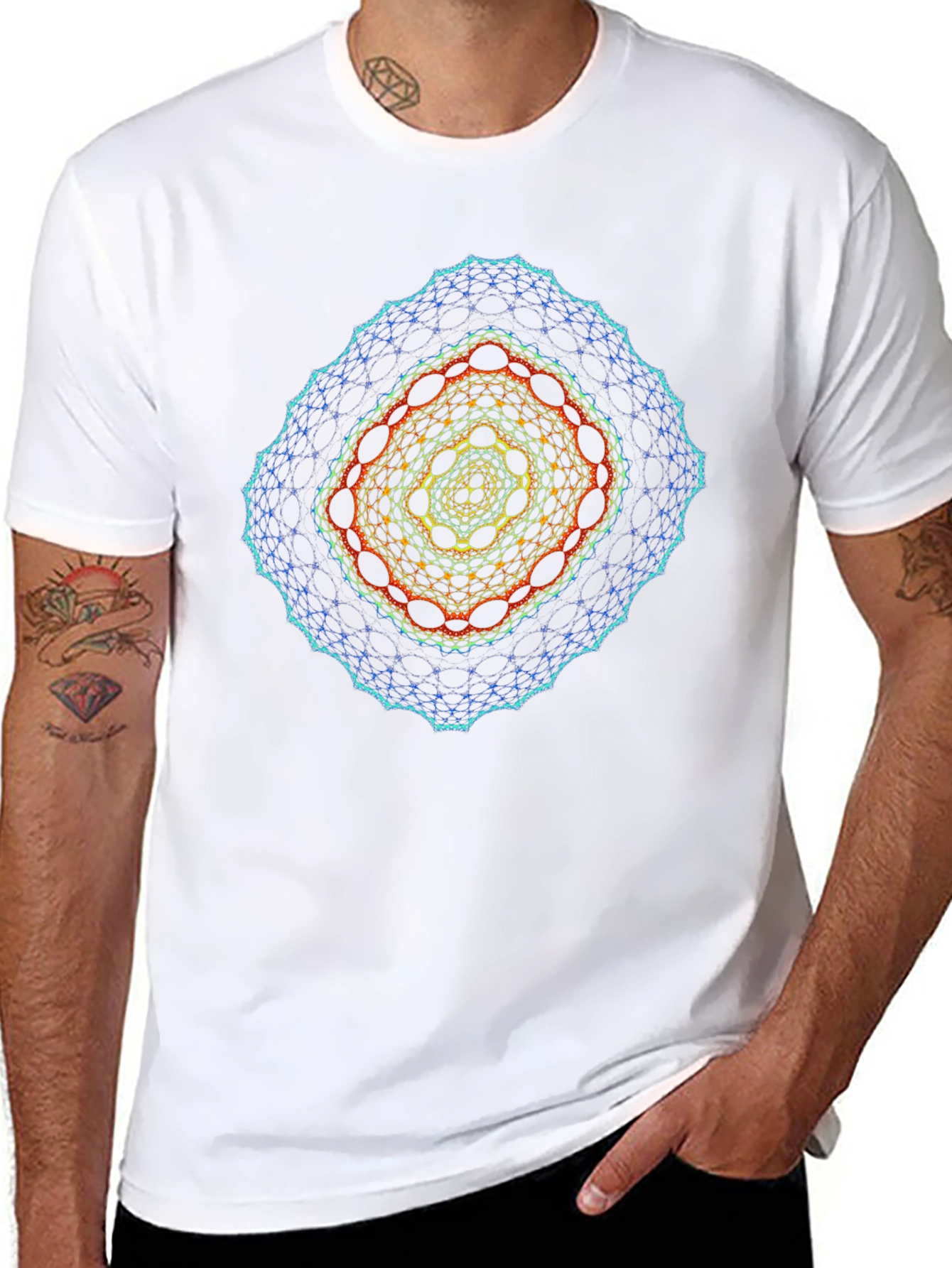 Fractal Geometry Graphic Black T-Shirt