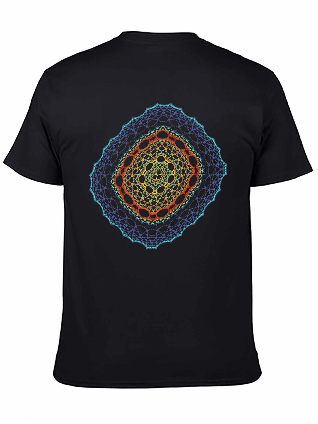 Fractal Geometry Graphic Black T-Shirt