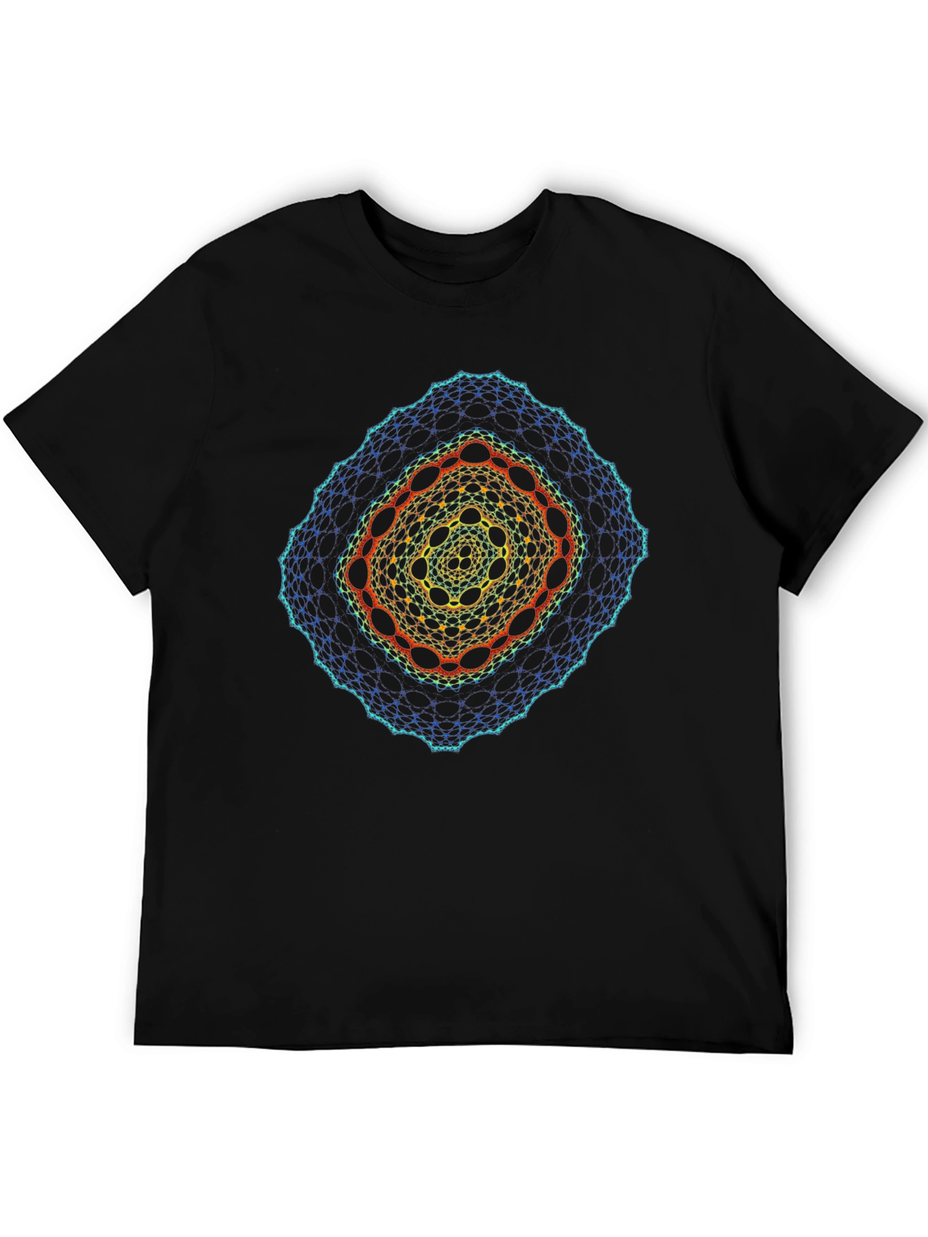 Fractal Geometry Graphic Black T-Shirt