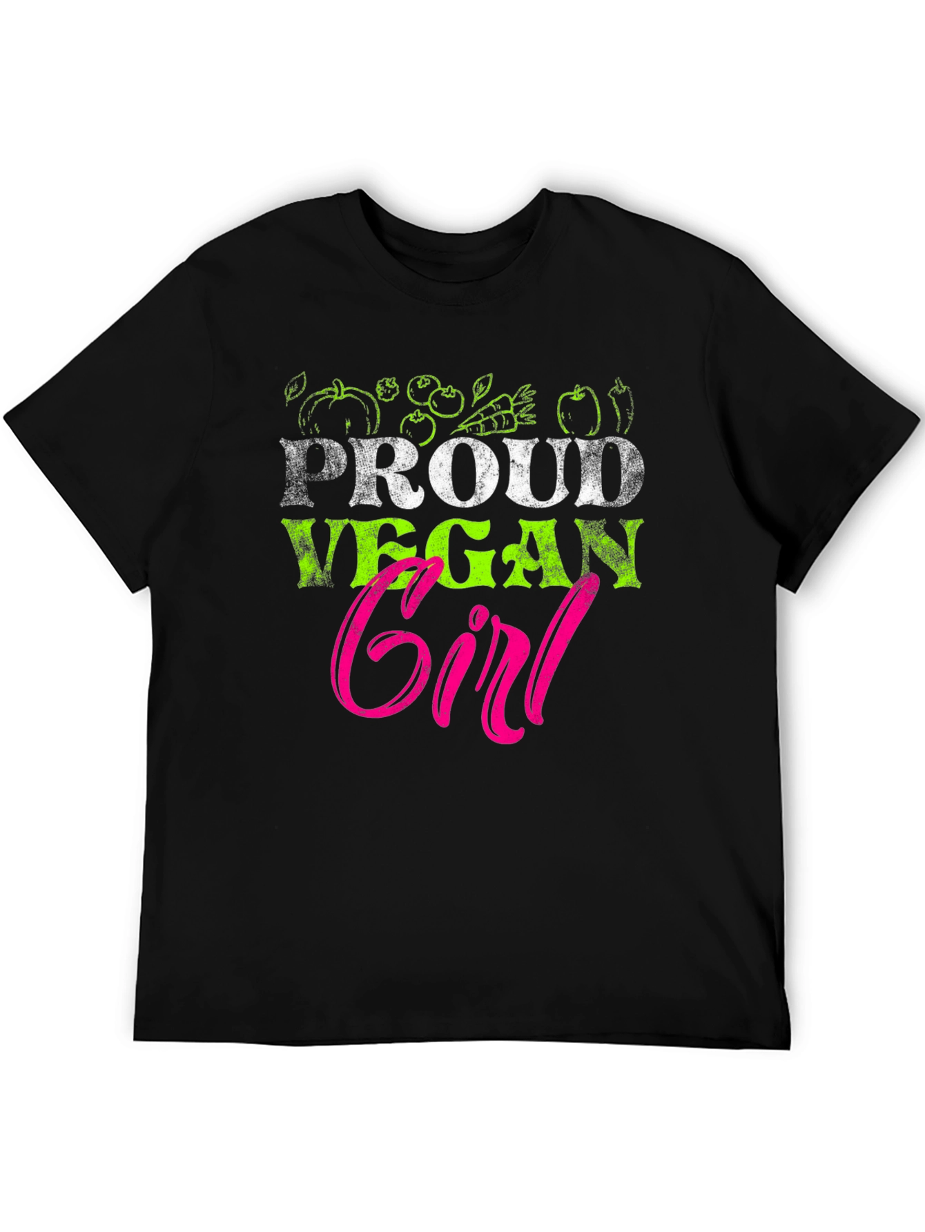 Proud Vegan Girl T-Shirt - Cute Vegetarian Tee