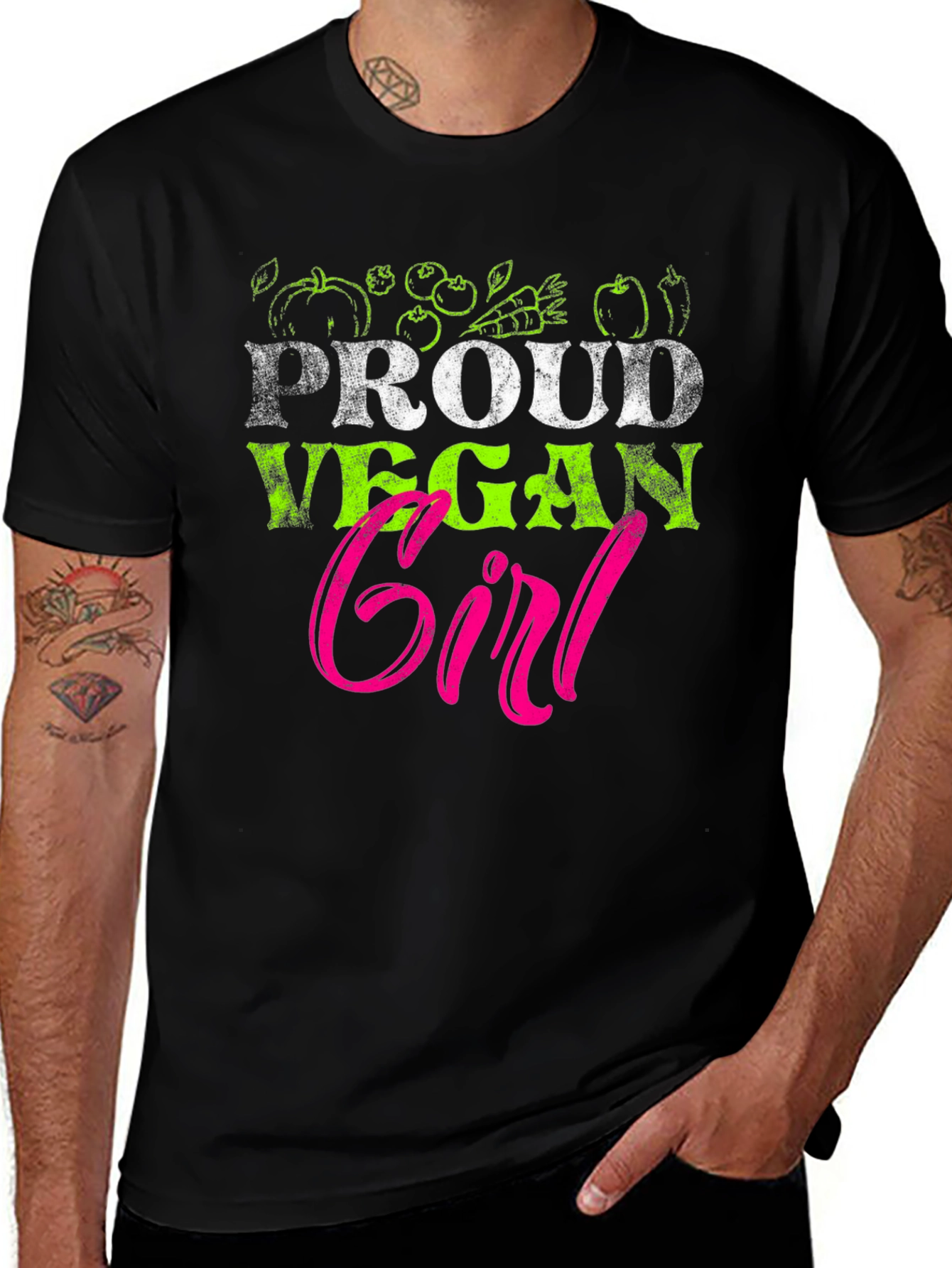 Proud Vegan Girl T-Shirt - Cute Vegetarian Tee