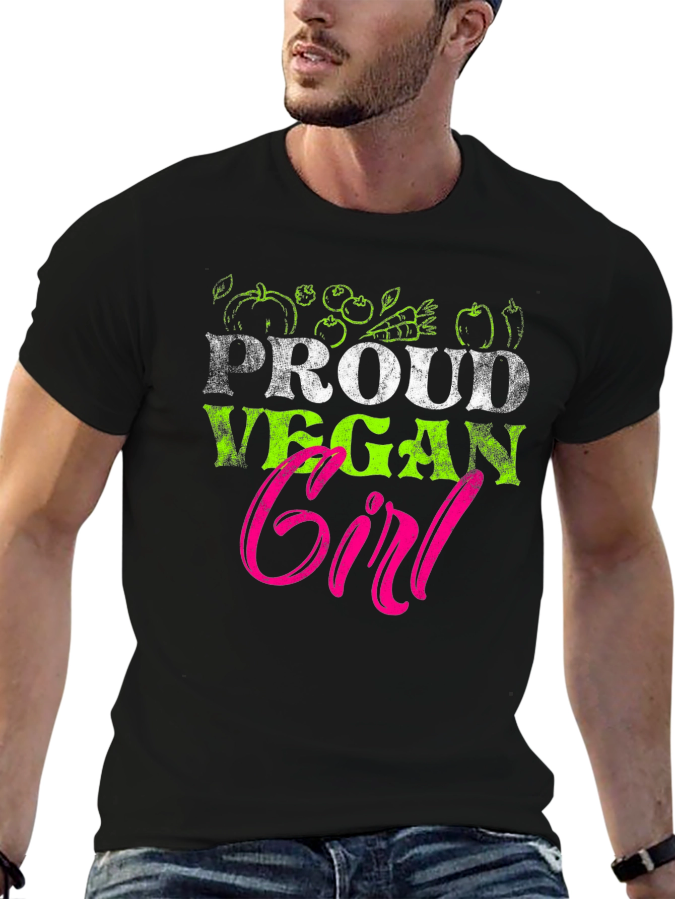 Proud Vegan Girl T-Shirt - Cute Vegetarian Tee