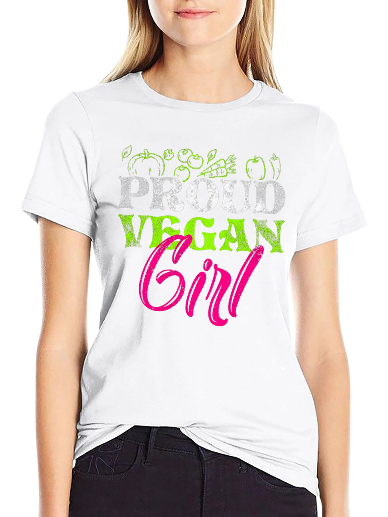 Proud Vegan Girl T-Shirt - Cute Vegetarian Tee