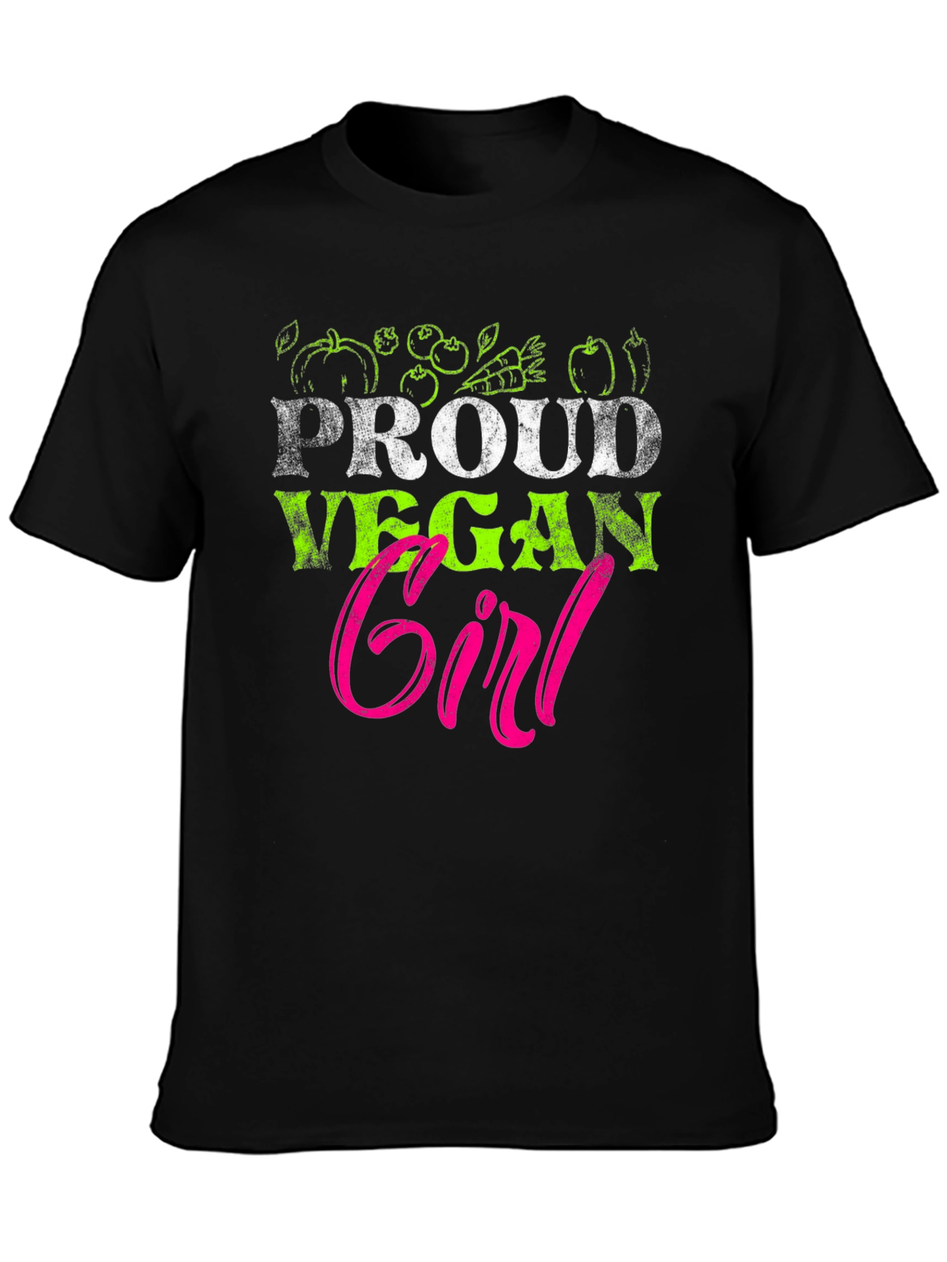 Proud Vegan Girl T-Shirt - Cute Vegetarian Tee