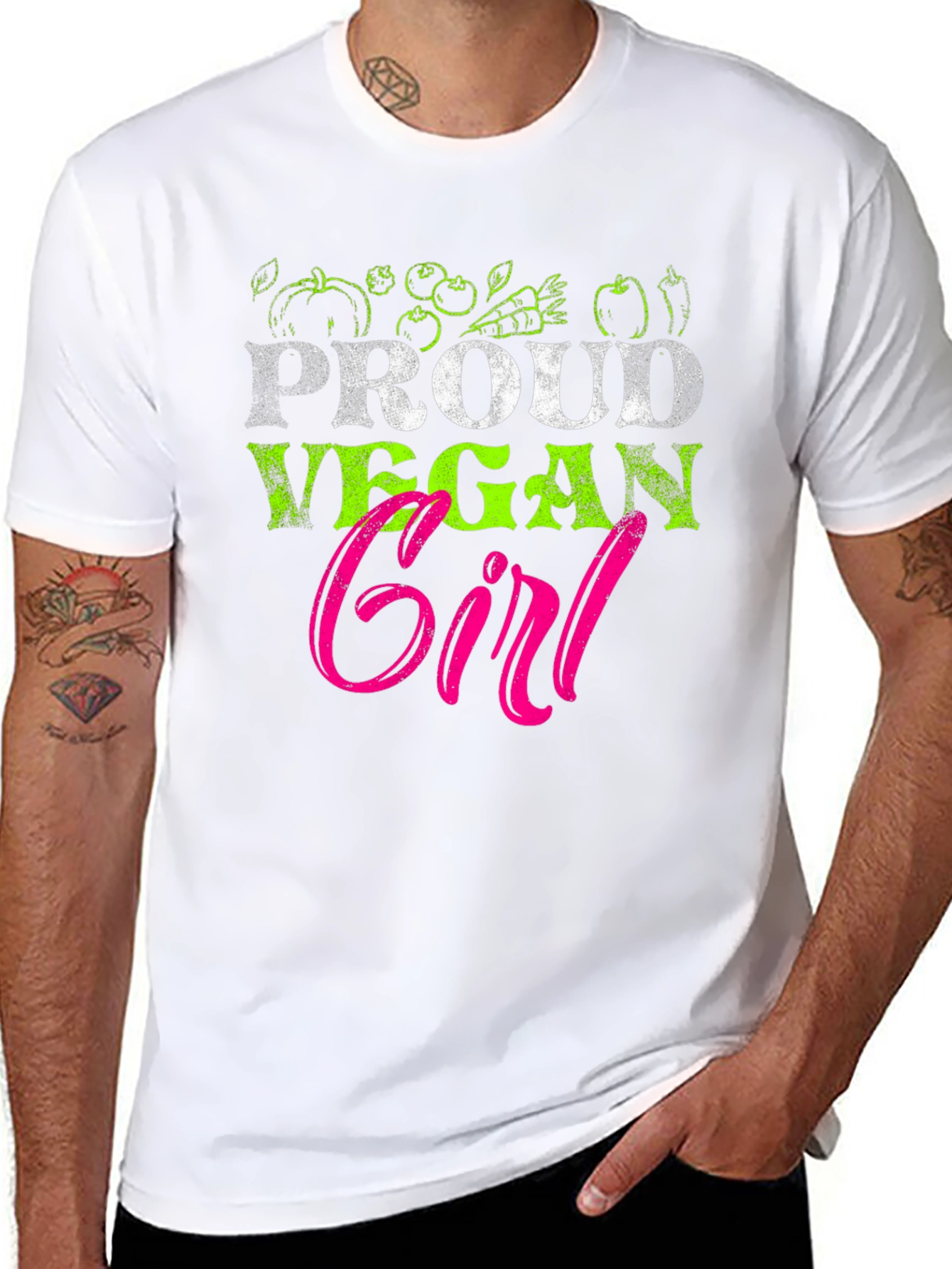 Proud Vegan Girl T-Shirt - Cute Vegetarian Tee