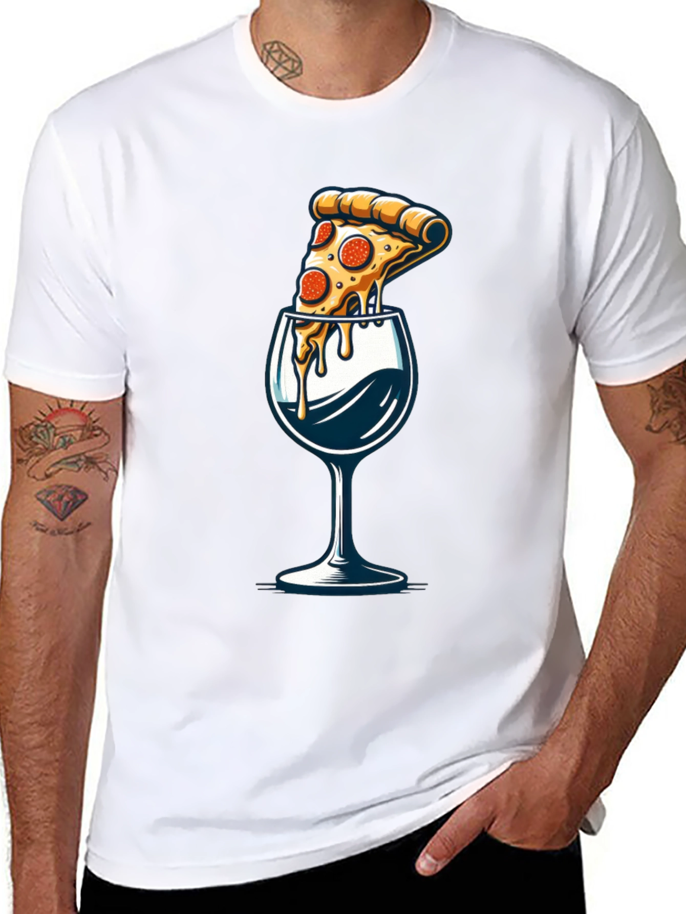 Pizza & Wine T-Shirt - Foodie Fashion
