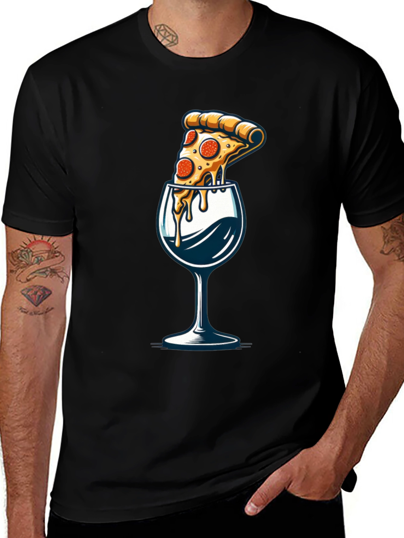 Pizza & Wine T-Shirt - Foodie Fashion