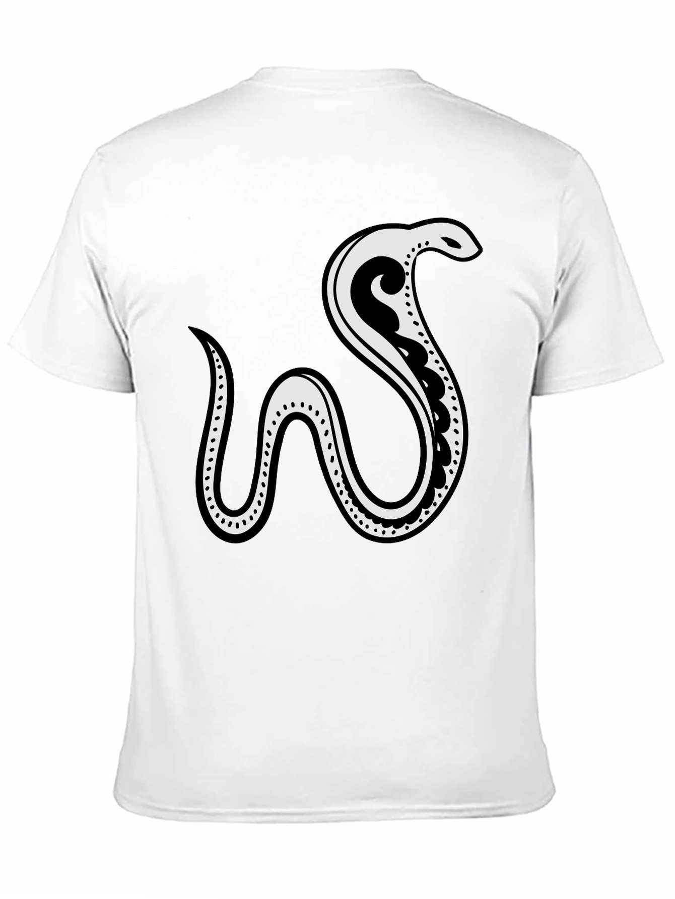 Black Tee with Abstract Snake Graphic