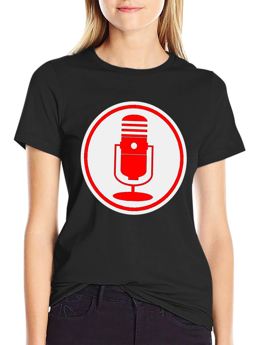 Retro Red Microphone Graphic T-Shirt