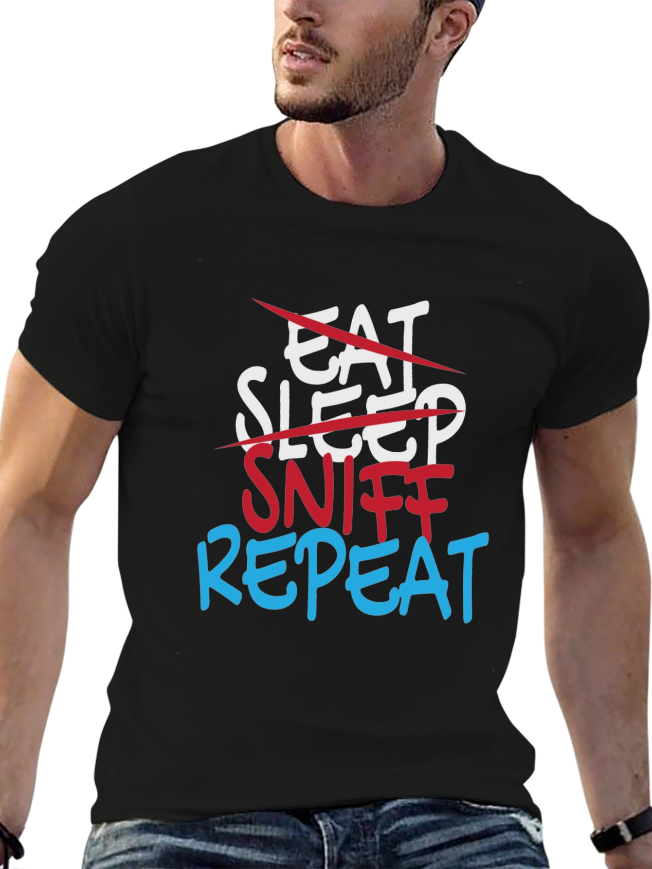 Sniff Repeat T-Shirt - Funny Adult Humor Tee