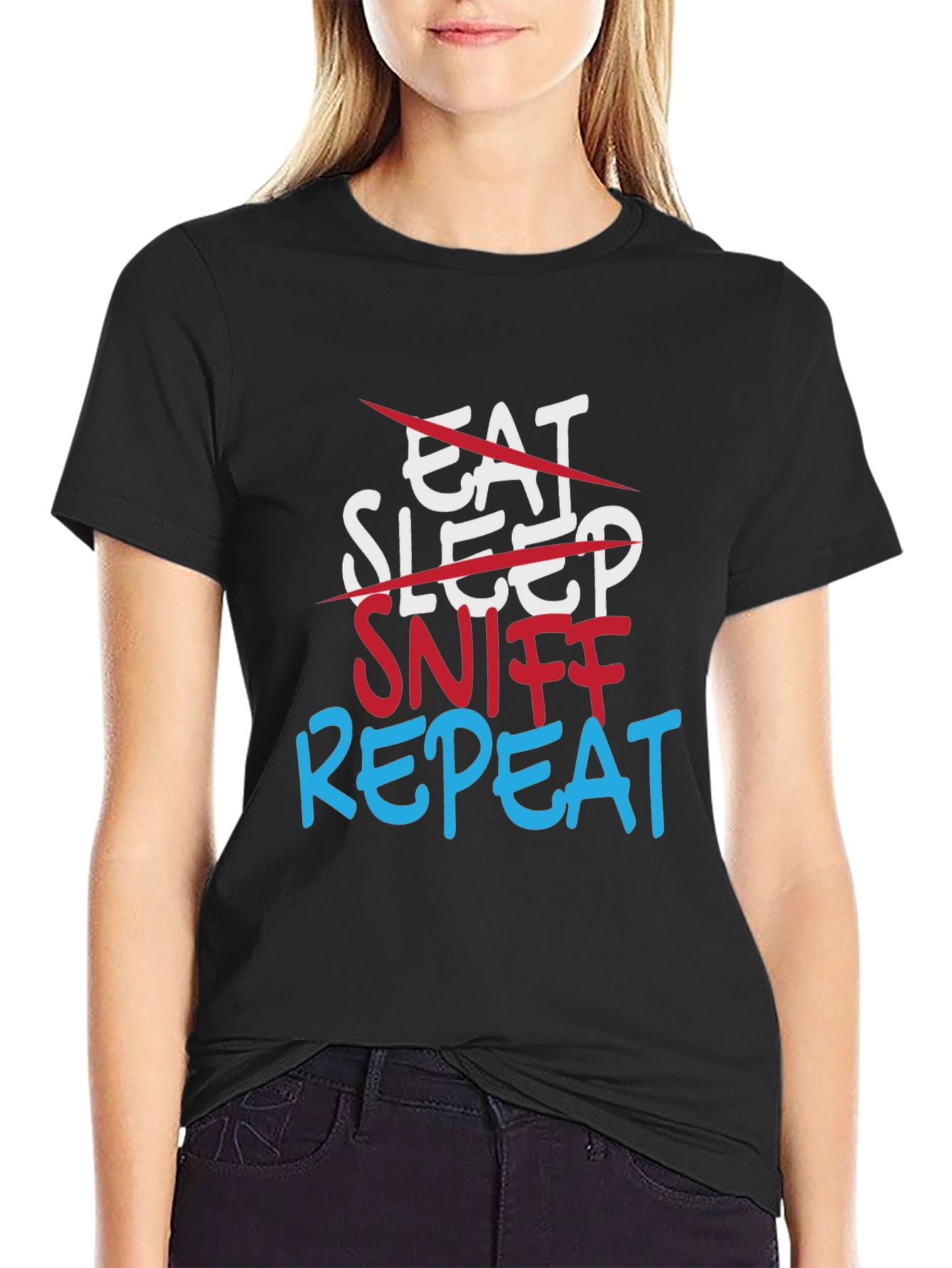 Sniff Repeat T-Shirt - Funny Adult Humor Tee