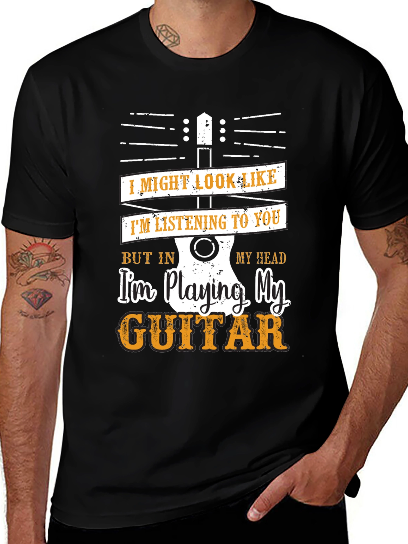 Funny Guitar Player T-Shirt - Im Playing My Guitar
