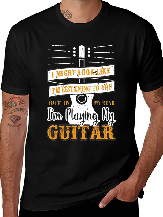 Funny Guitar Player T-Shirt - Im Playing My Guitar