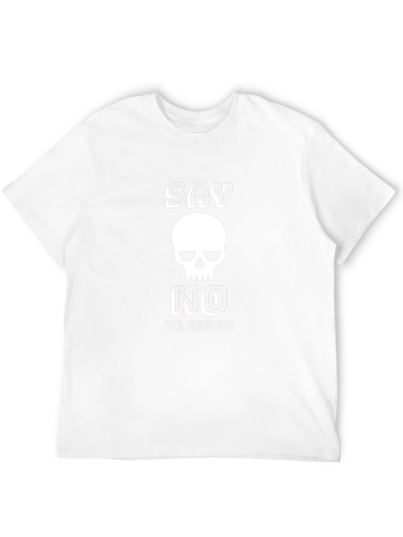 Say No to Death Skull Graphic Black T-Shirt