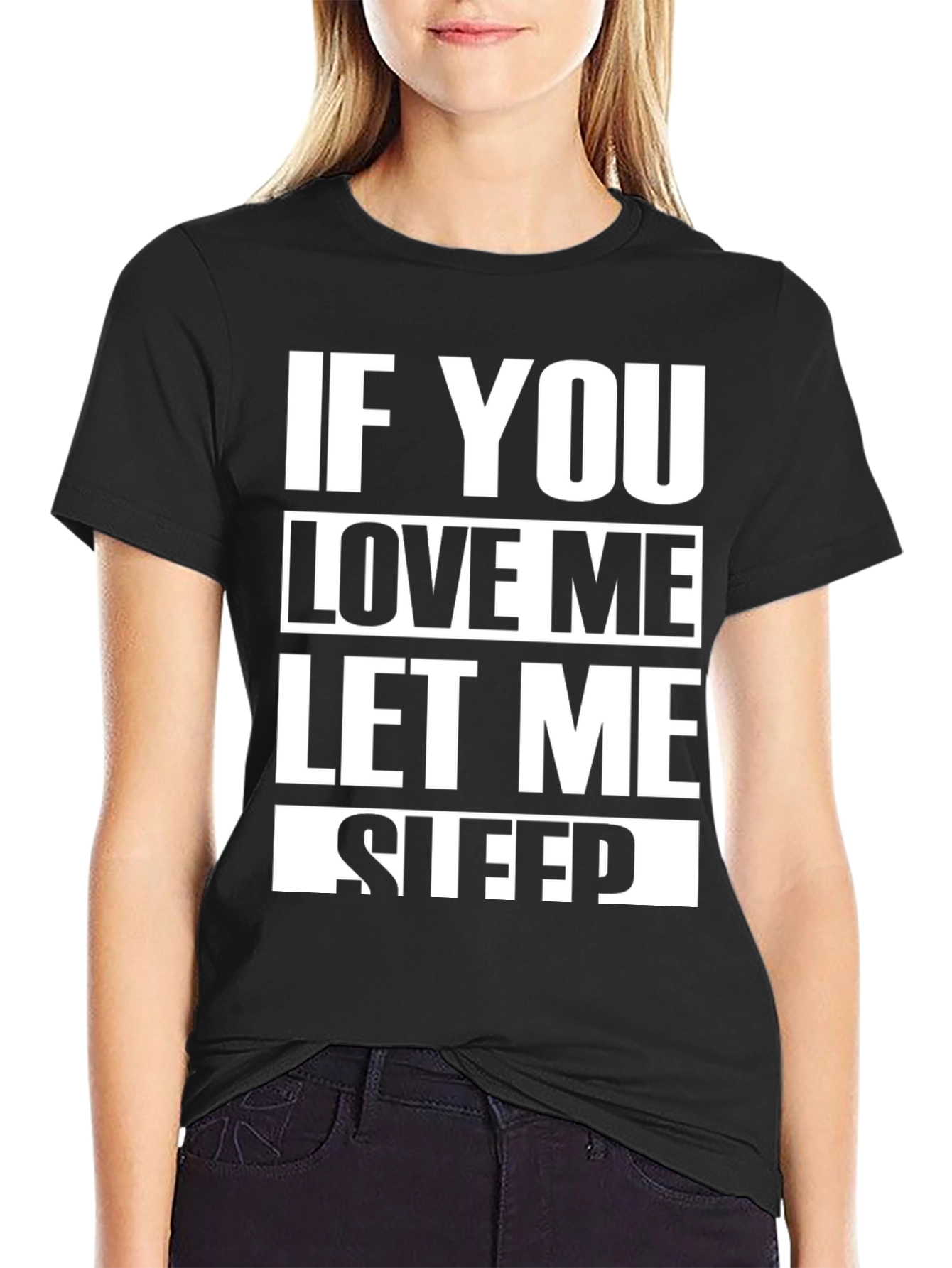 Funny Let Me Sleep Black Graphic Tee