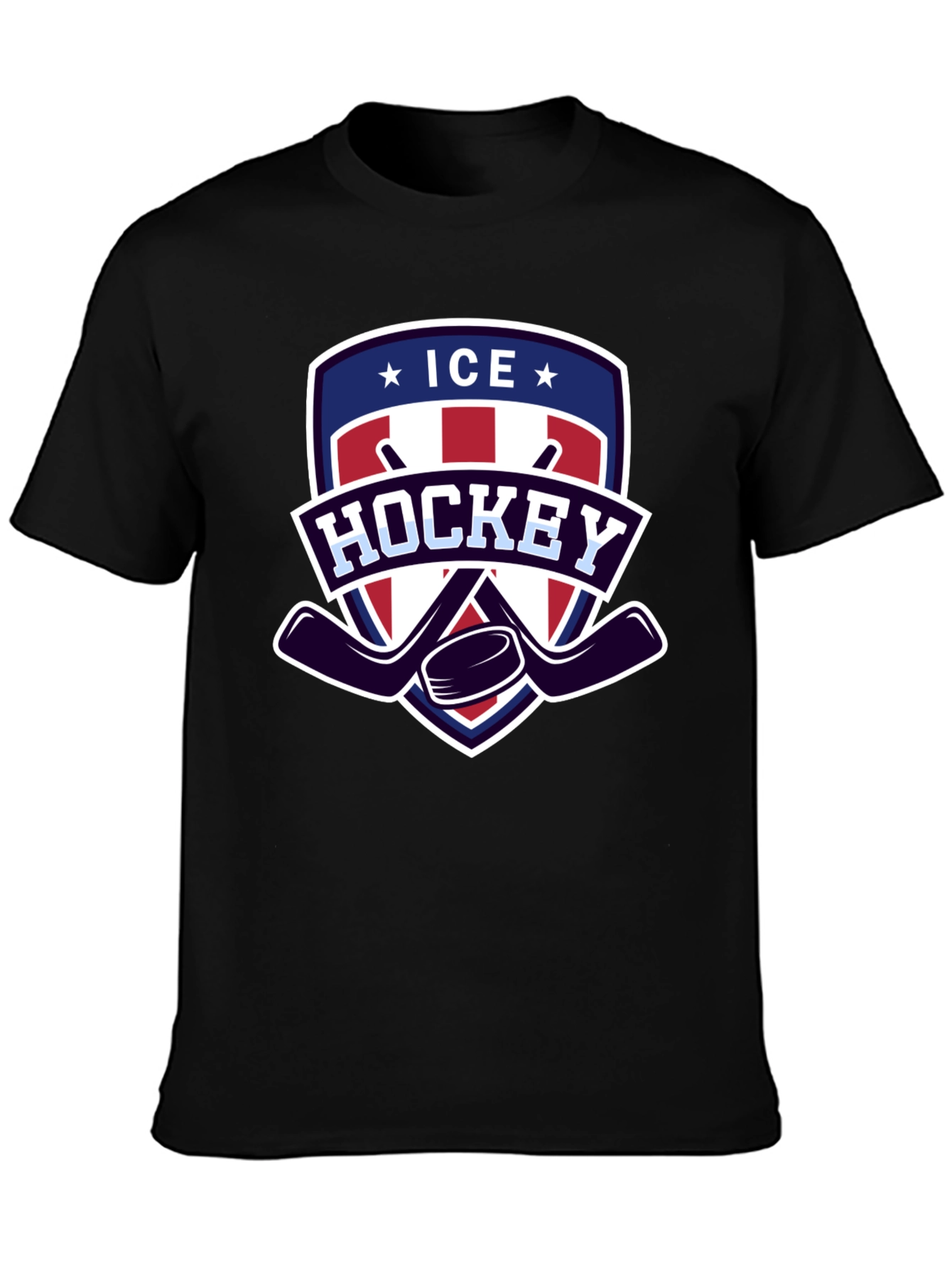 Ice Hockey Graphic Tee - Patriotic Design