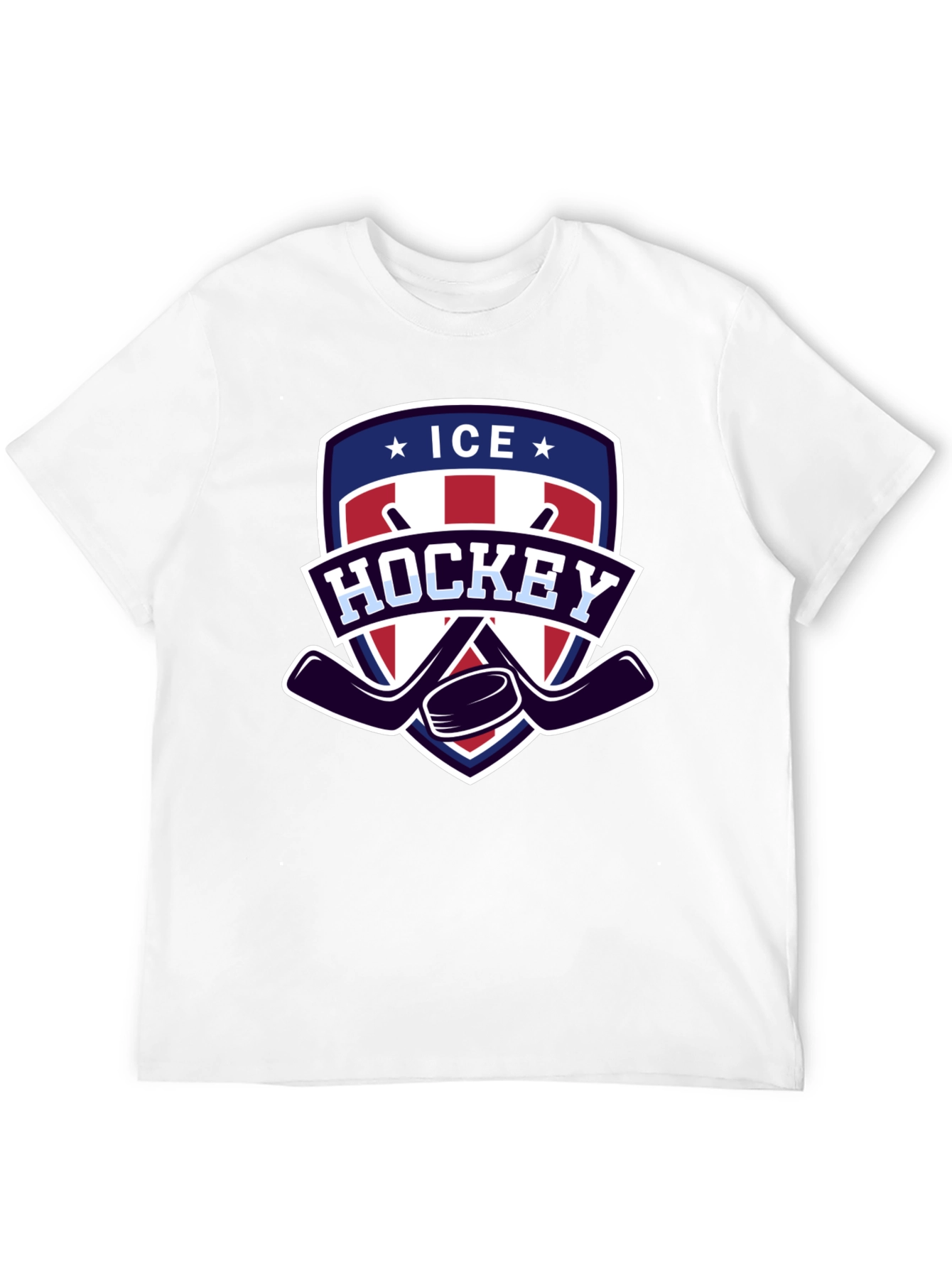 Ice Hockey Graphic Tee - Patriotic Design