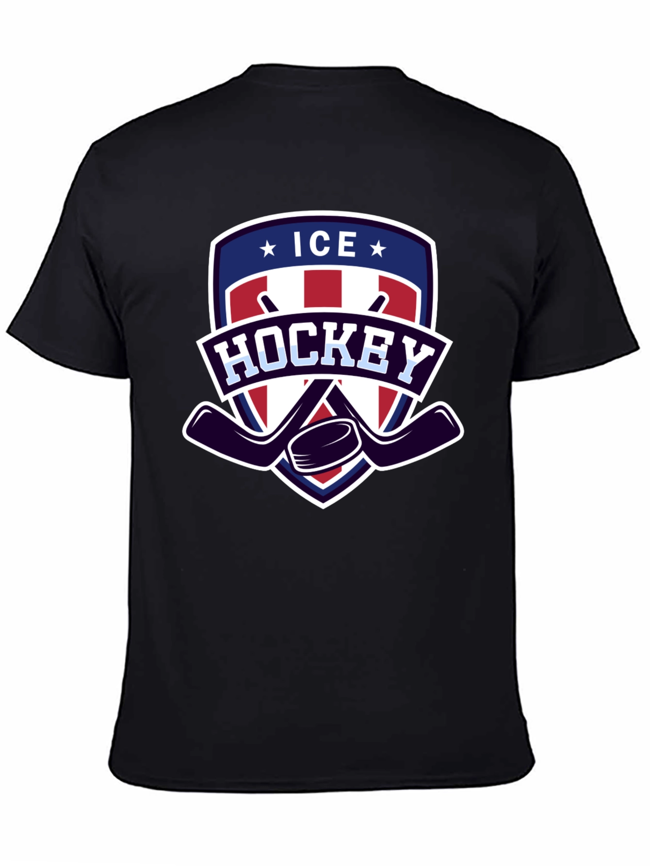 Ice Hockey Graphic Tee - Patriotic Design