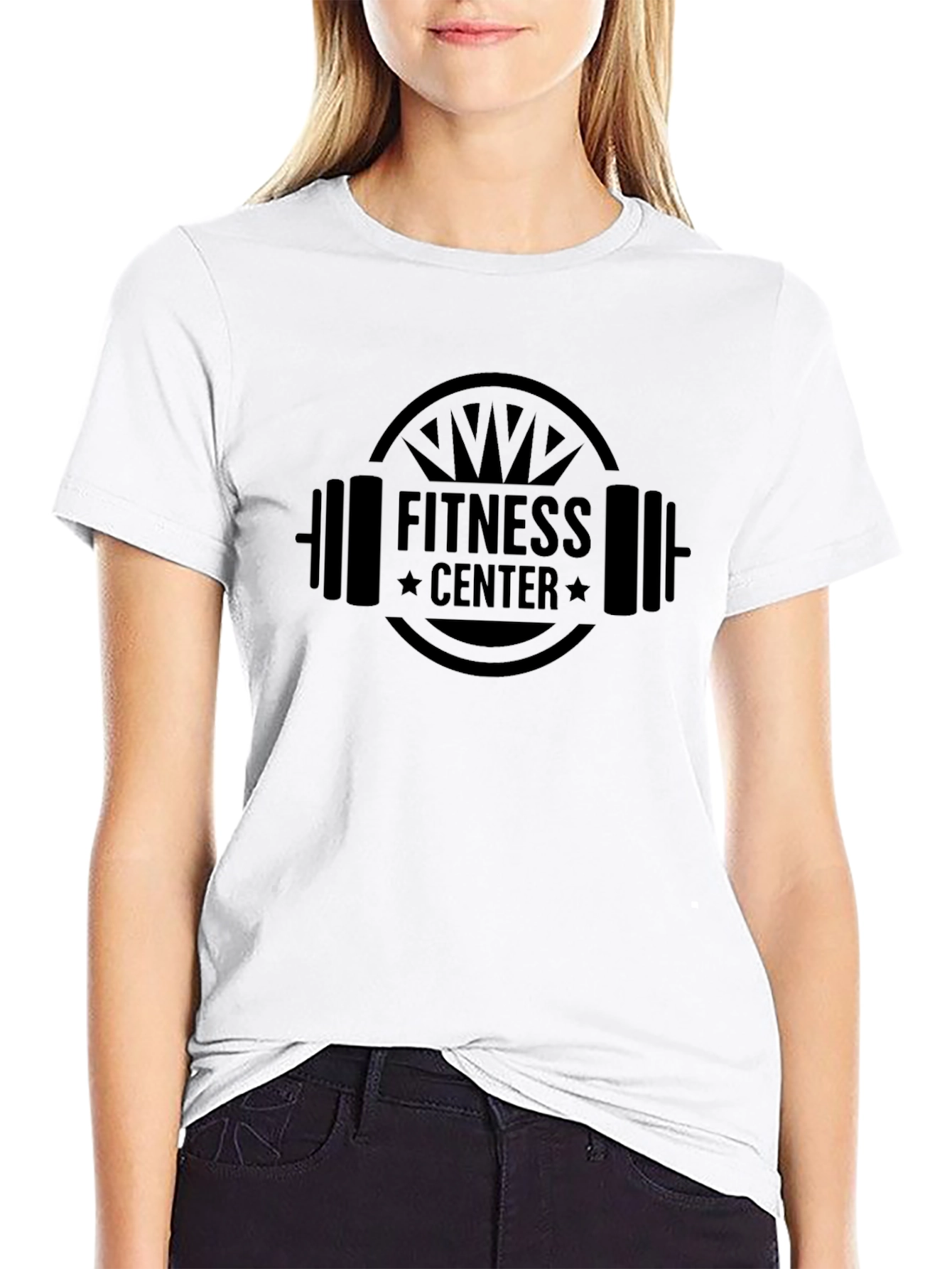 Fitness Center Black Graphic T-Shirt for Men