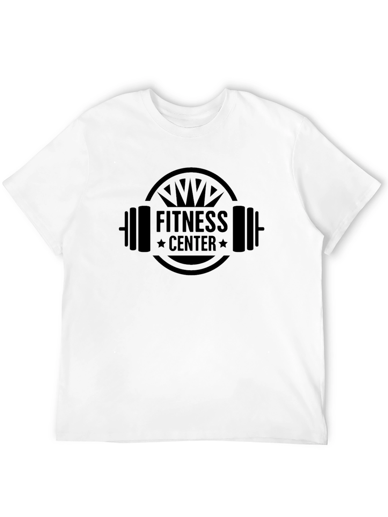 Fitness Center Black Graphic T-Shirt for Men