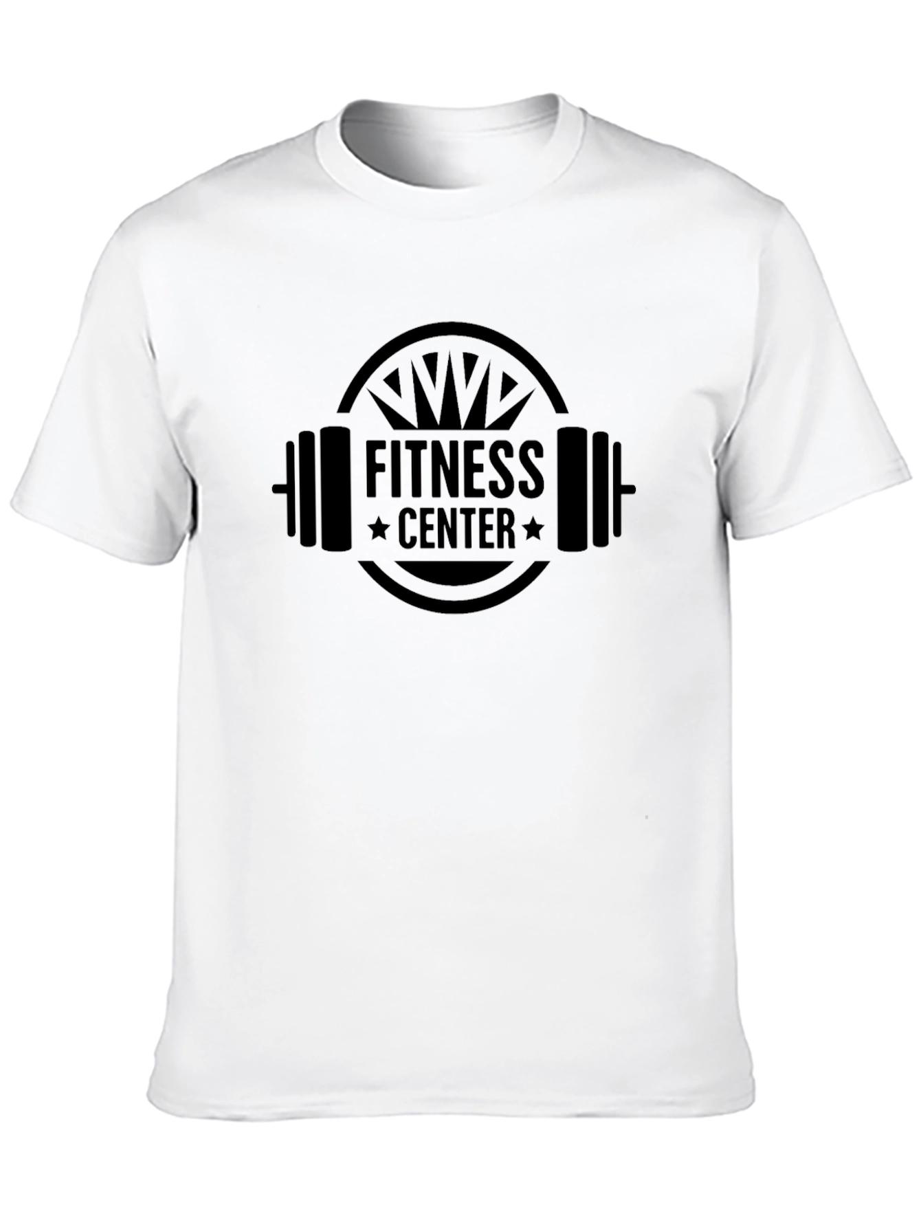 Fitness Center Black Graphic T-Shirt for Men