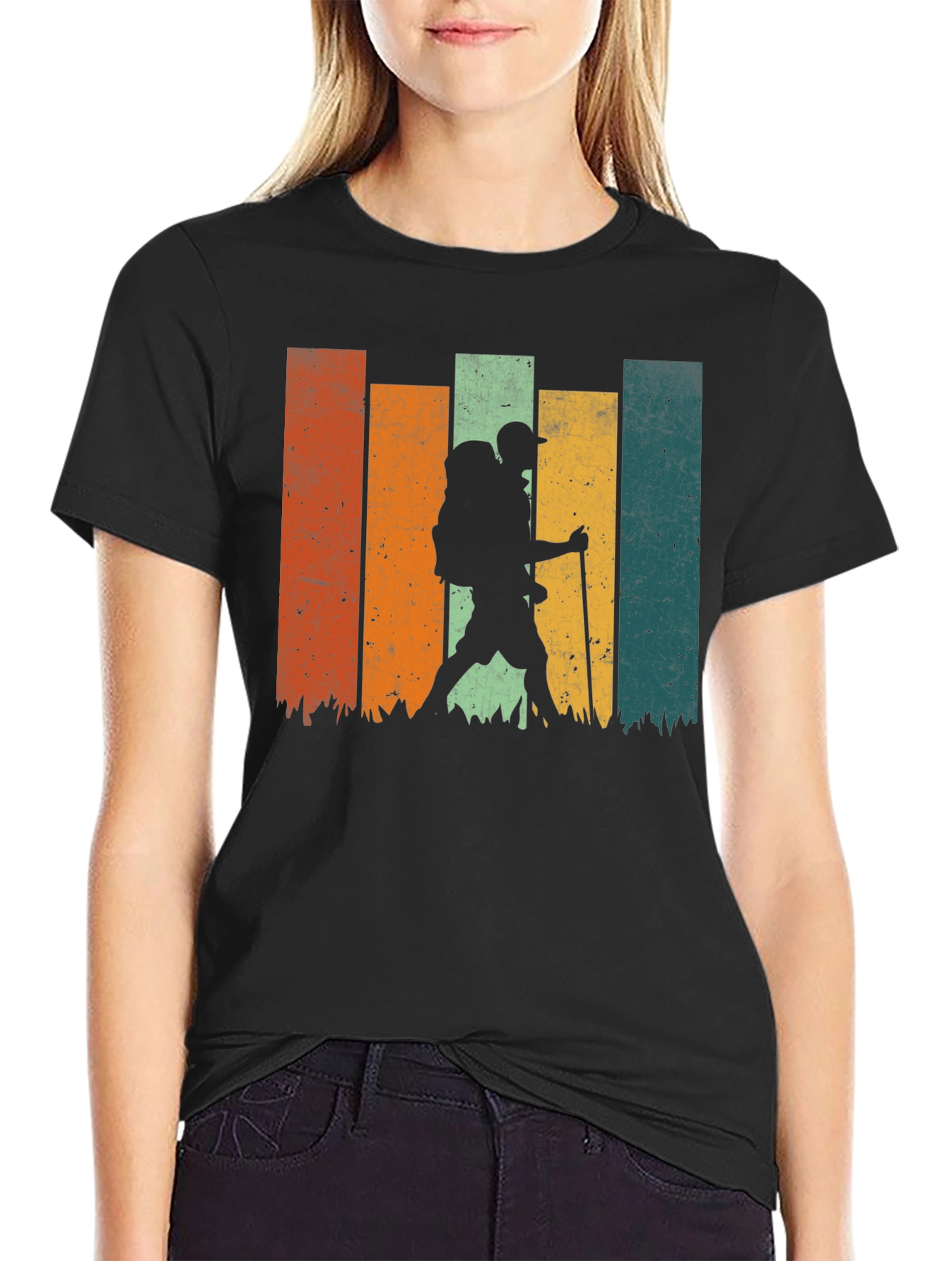 Retro Hiker Silhouette Graphic Tee