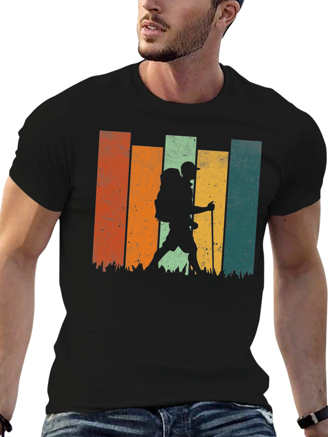 Retro Hiker Silhouette Graphic Tee