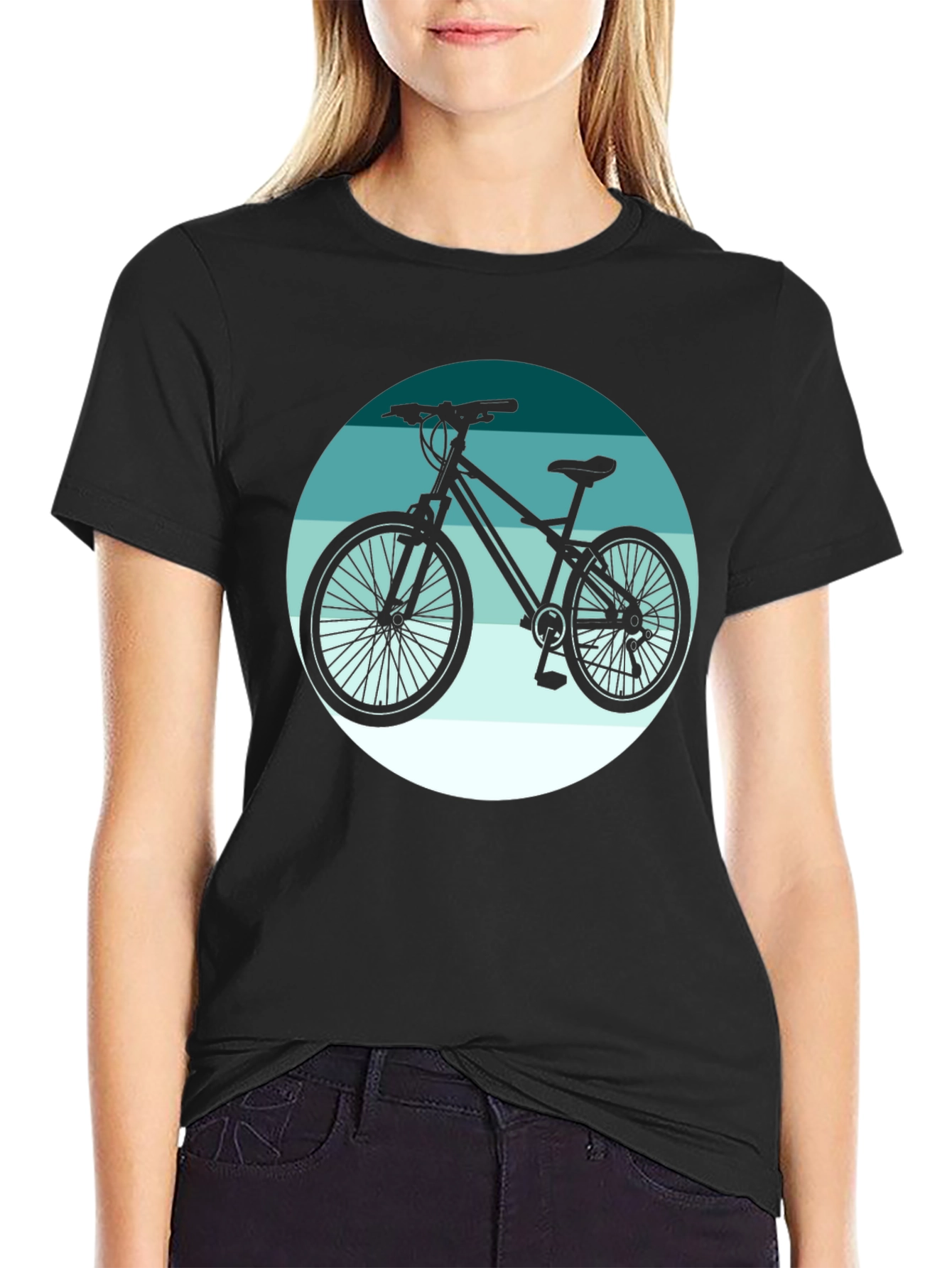 Mountain Bike Graphic Tee - Black Cotton T-Shirt
