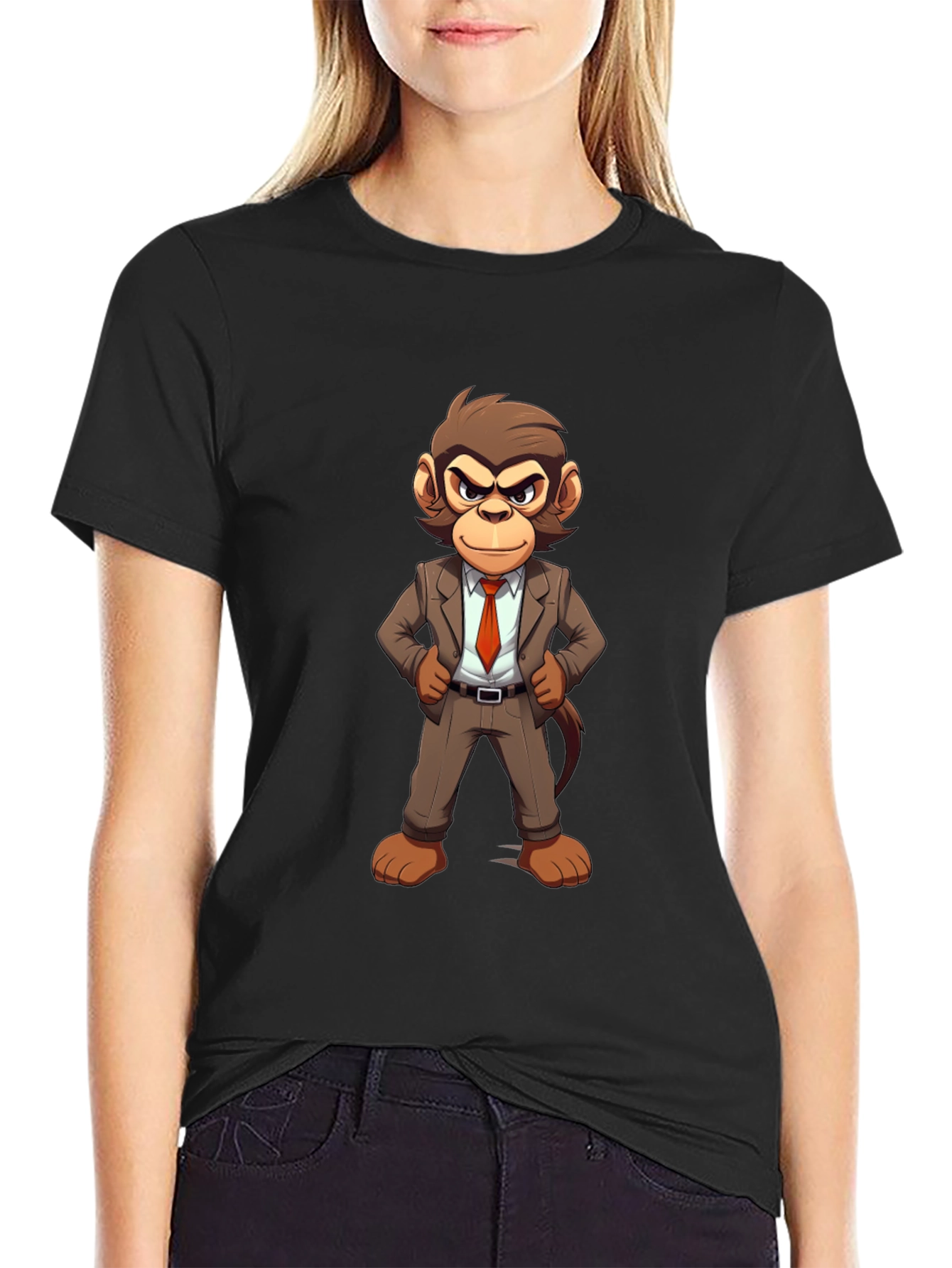 Monkey Business T-Shirt - Cartoon Ape in Suit