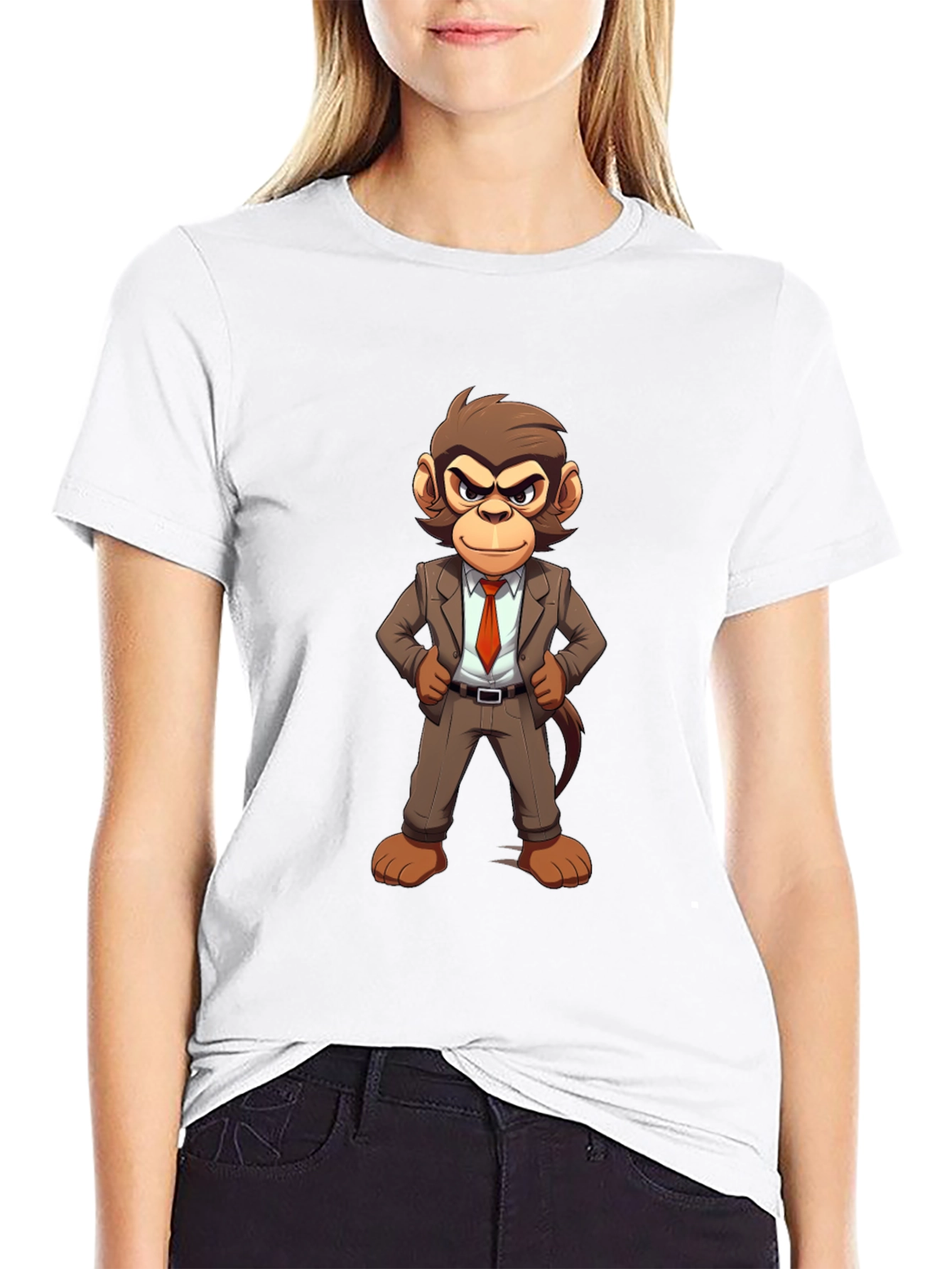 Monkey Business T-Shirt - Cartoon Ape in Suit