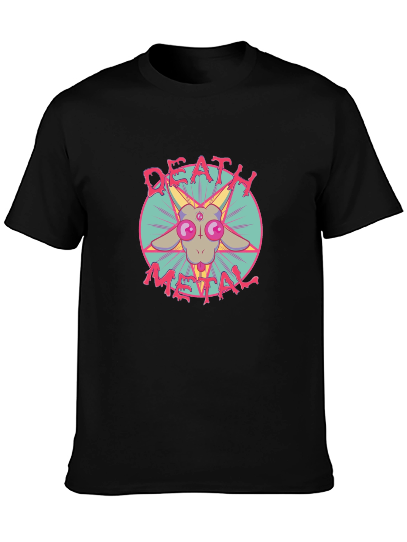 Death Metal Goat T-Shirt - Black Graphic Tee
