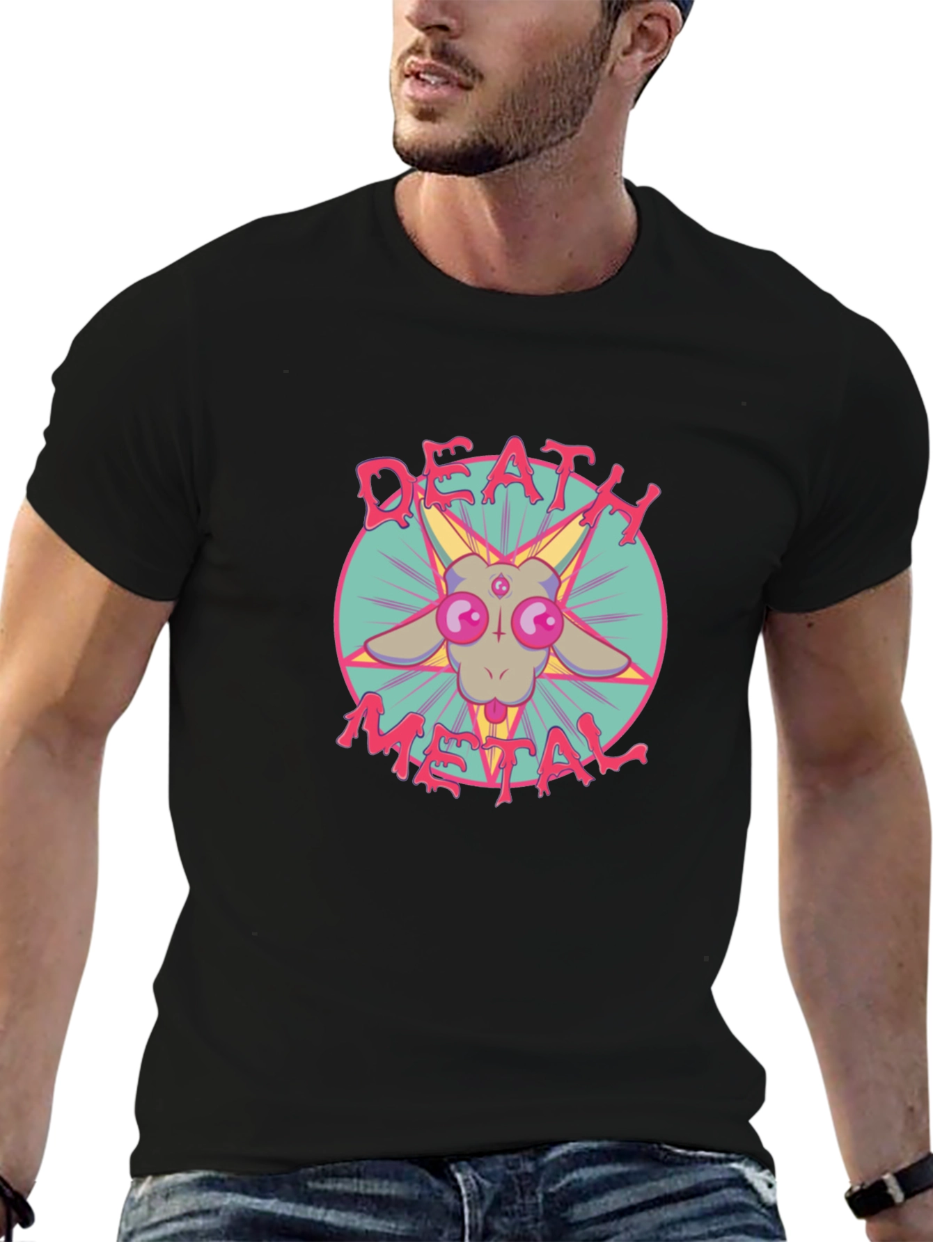 Death Metal Goat T-Shirt - Black Graphic Tee