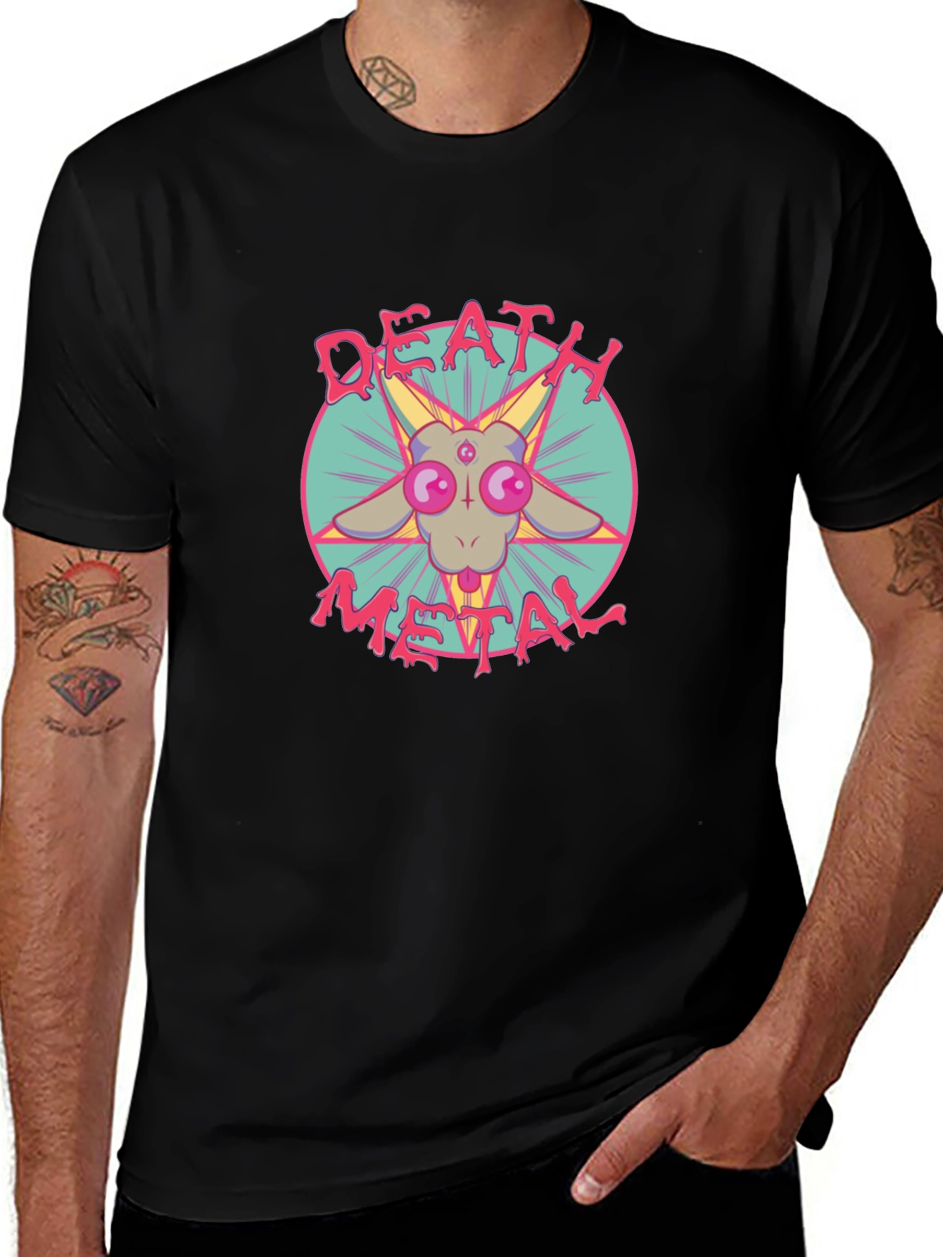 Death Metal Goat T-Shirt - Black Graphic Tee