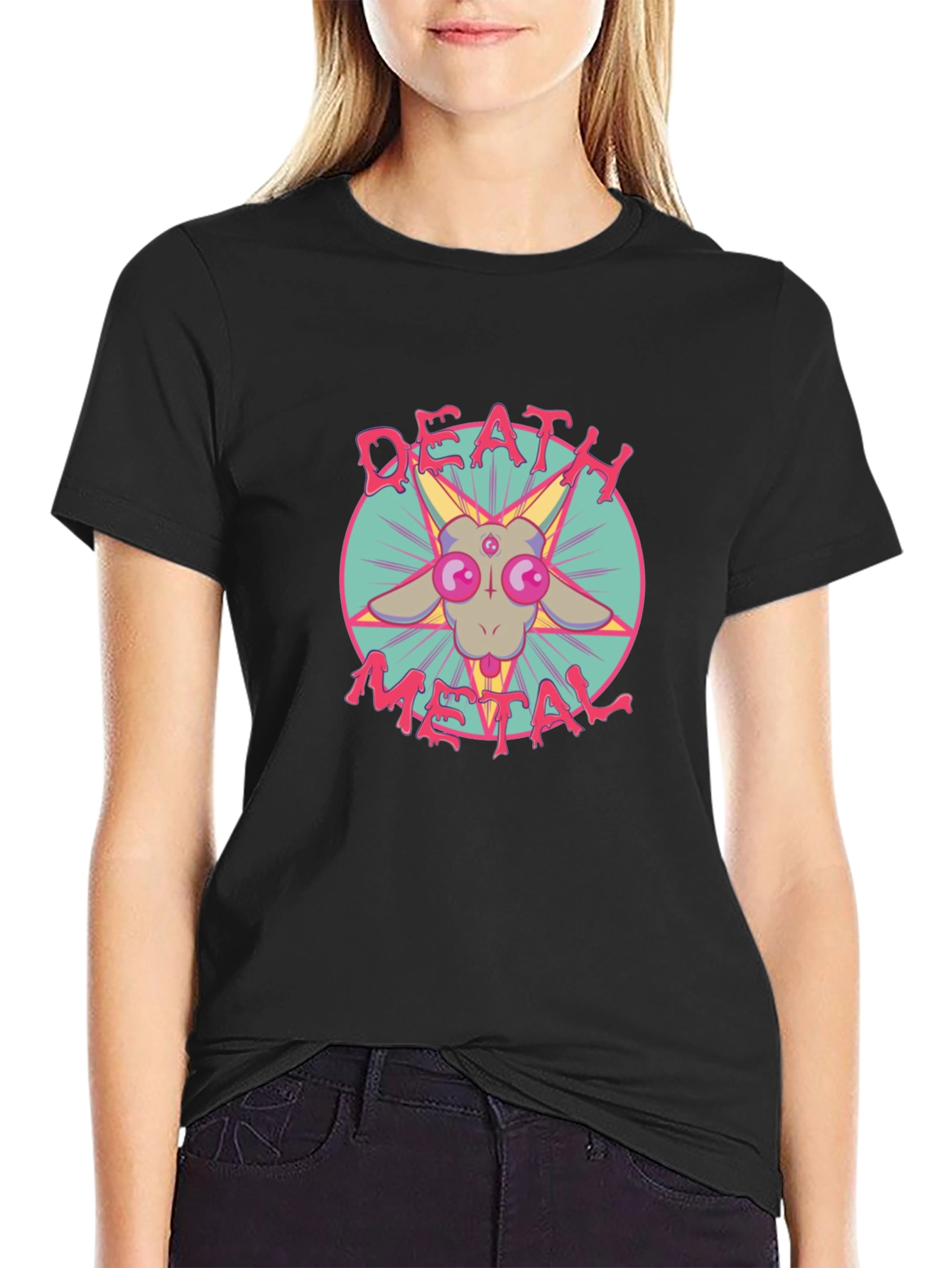 Death Metal Goat T-Shirt - Black Graphic Tee