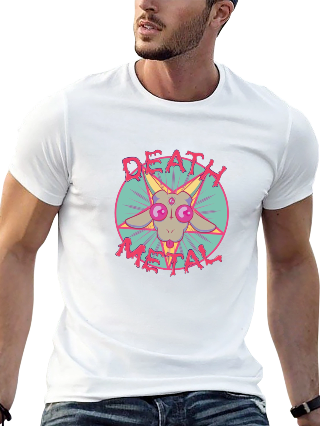 Death Metal Goat T-Shirt - Black Graphic Tee