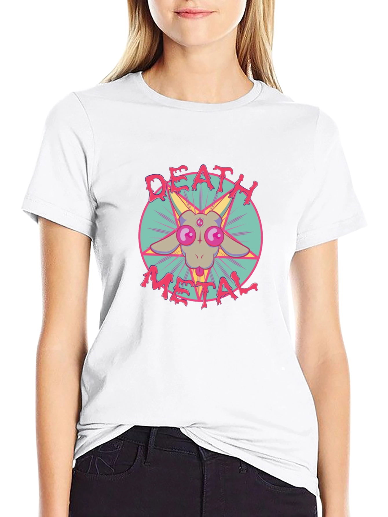 Death Metal Goat T-Shirt - Black Graphic Tee