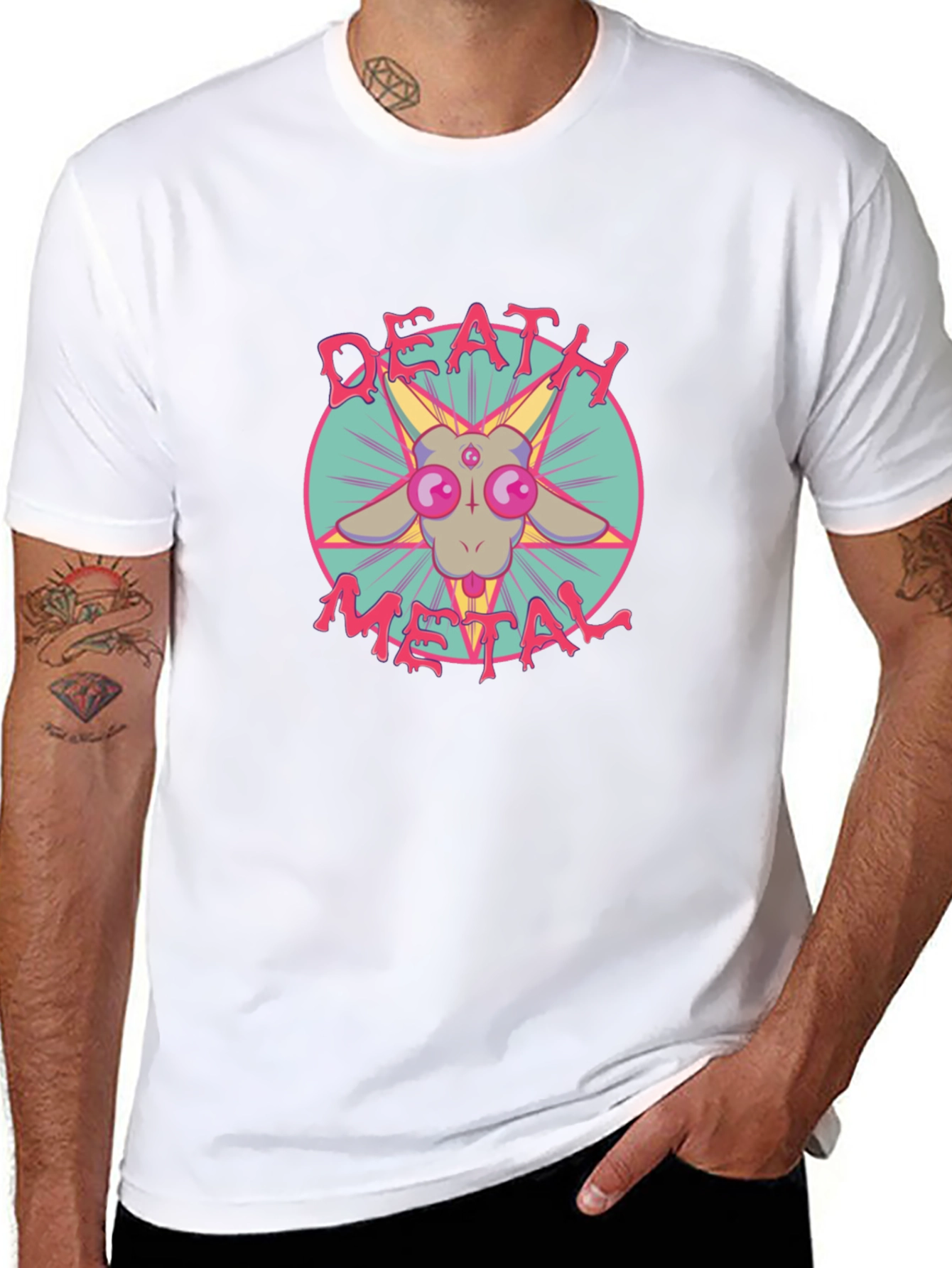 Death Metal Goat T-Shirt - Black Graphic Tee