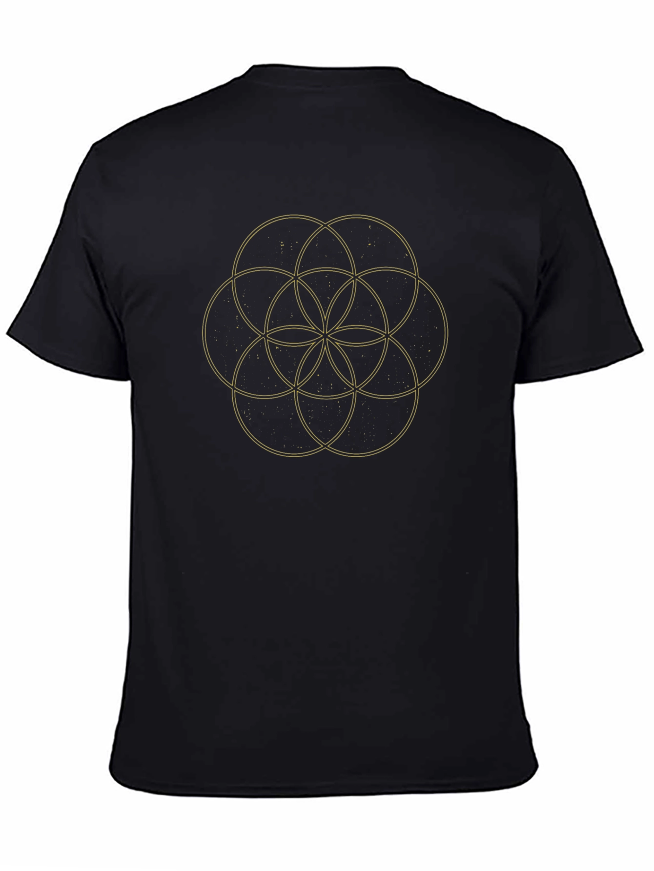 Geometric Pattern Tee - Black Cotton Blend